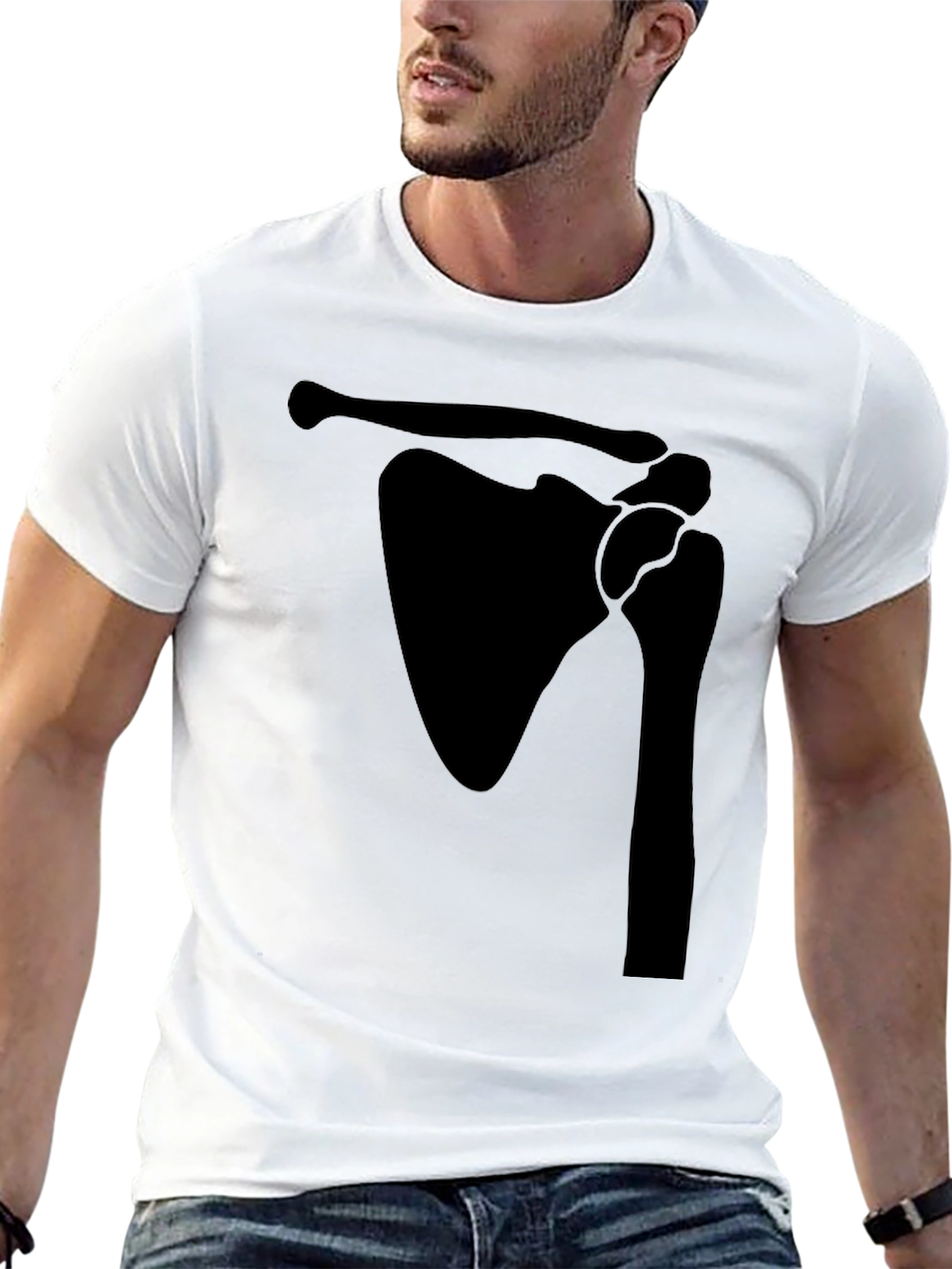 Shoulder Anatomy Print Black T-Shirt