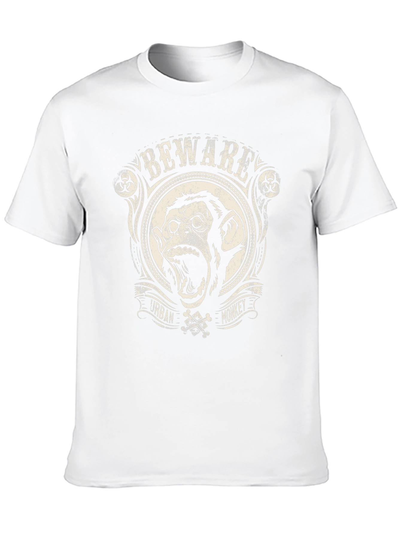 Beware Urban Monkey Graphic T-Shirt - Black