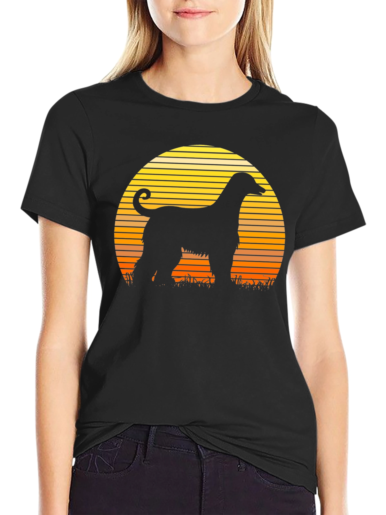 Afghan Hound Sunset Silhouette T-Shirt