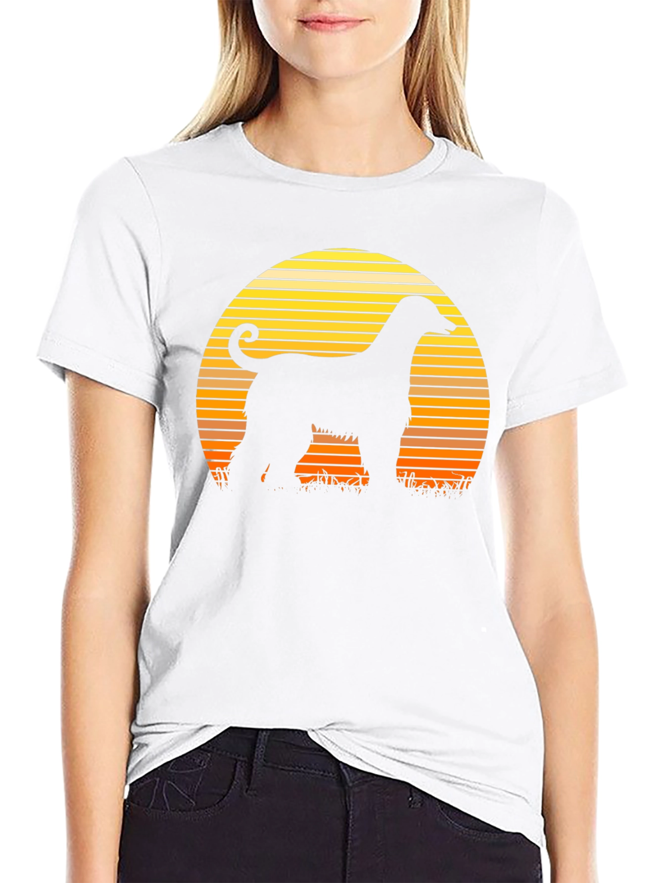 Afghan Hound Sunset Silhouette T-Shirt