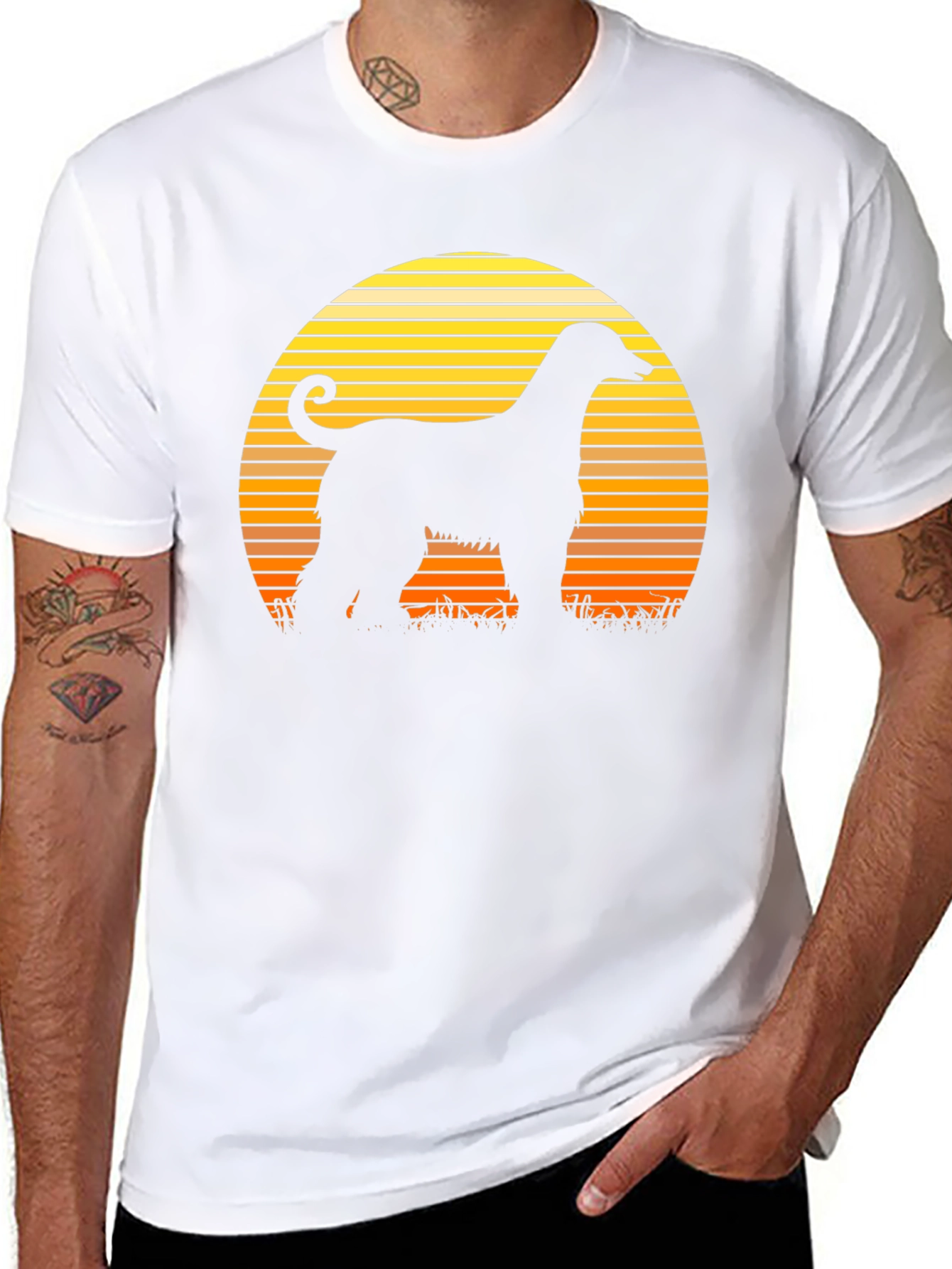Afghan Hound Sunset Silhouette T-Shirt