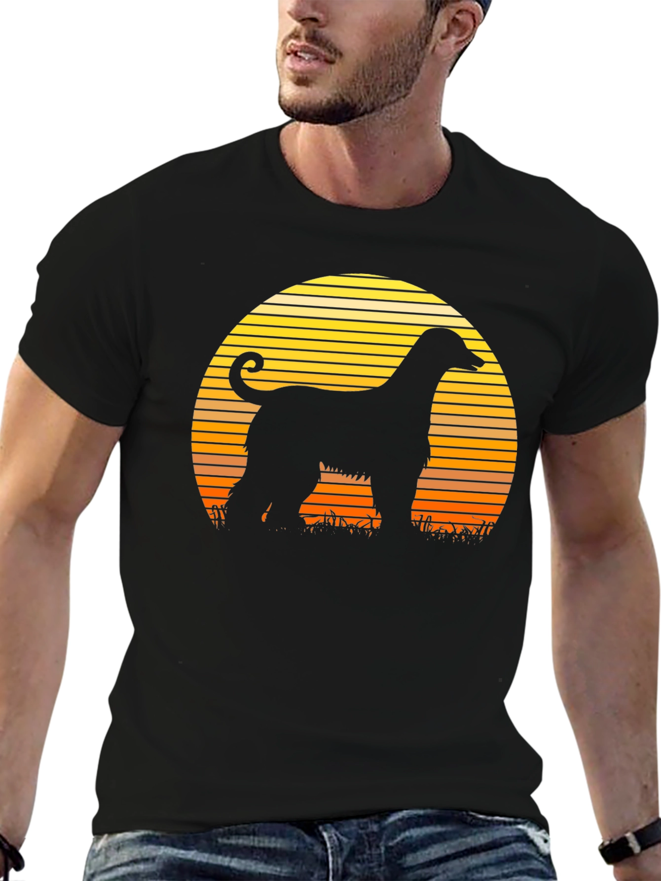 Afghan Hound Sunset Silhouette T-Shirt
