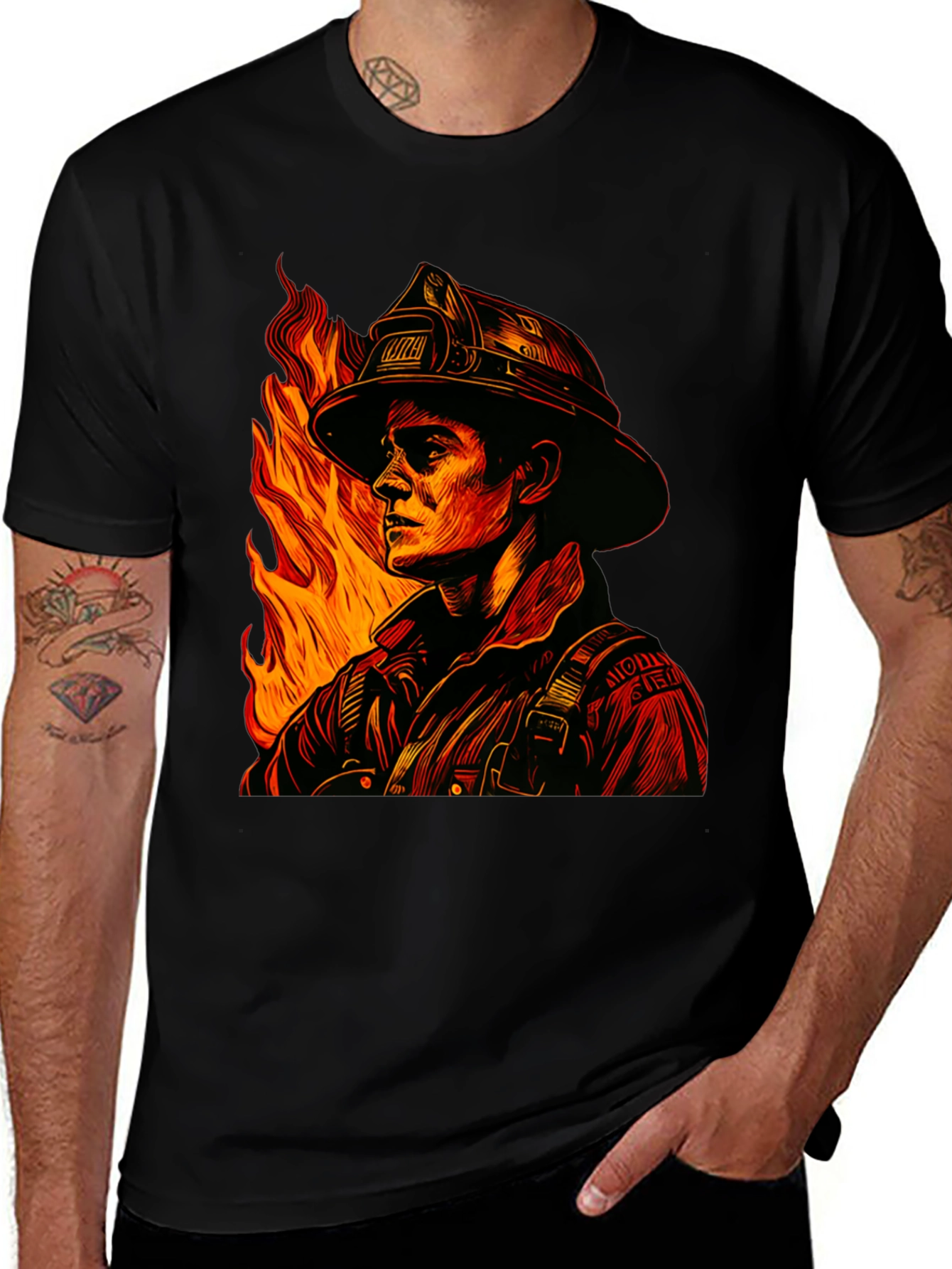 Firefighter Graphic Tee - Heroic Design