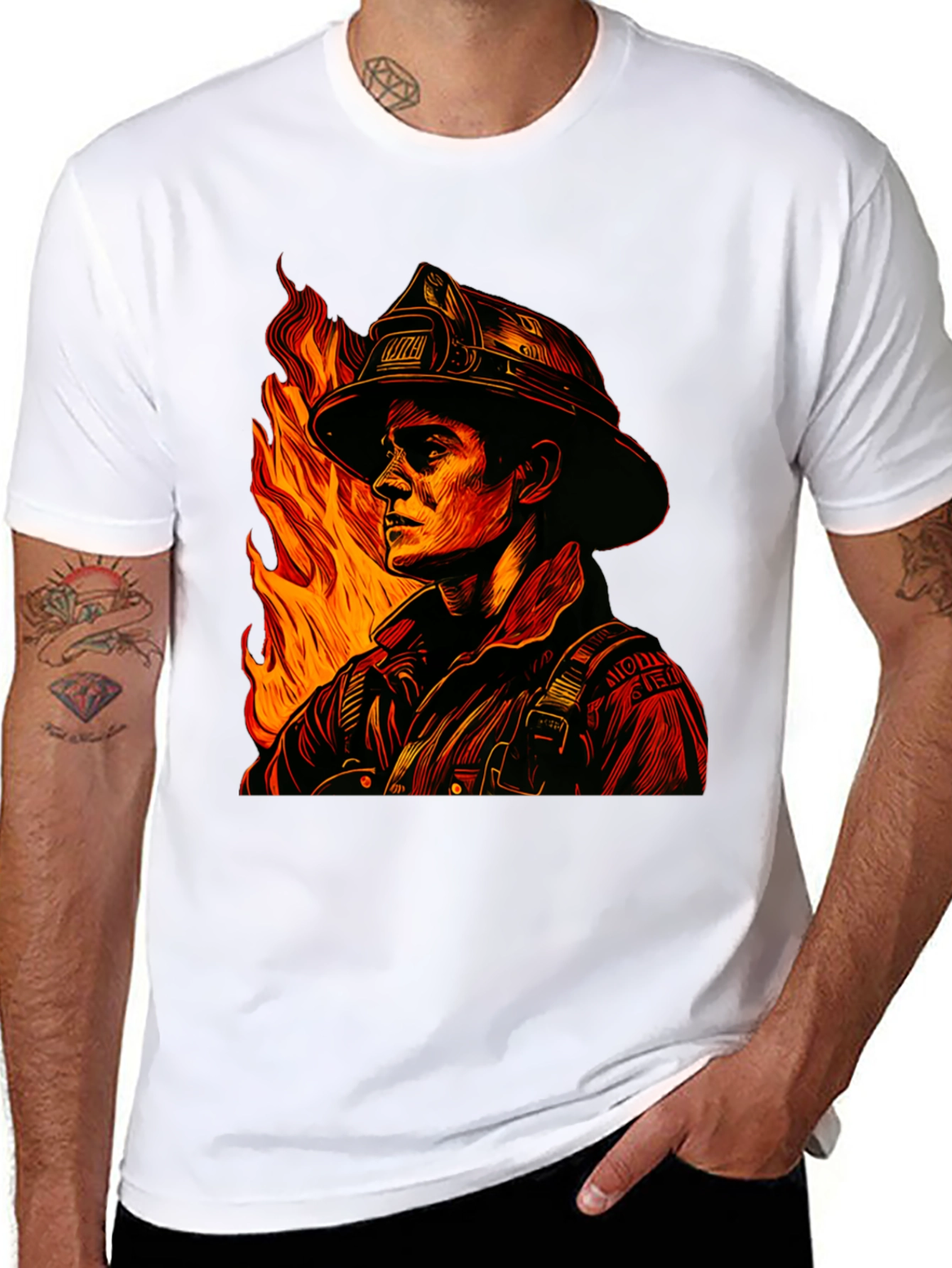 Firefighter Graphic Tee - Heroic Design