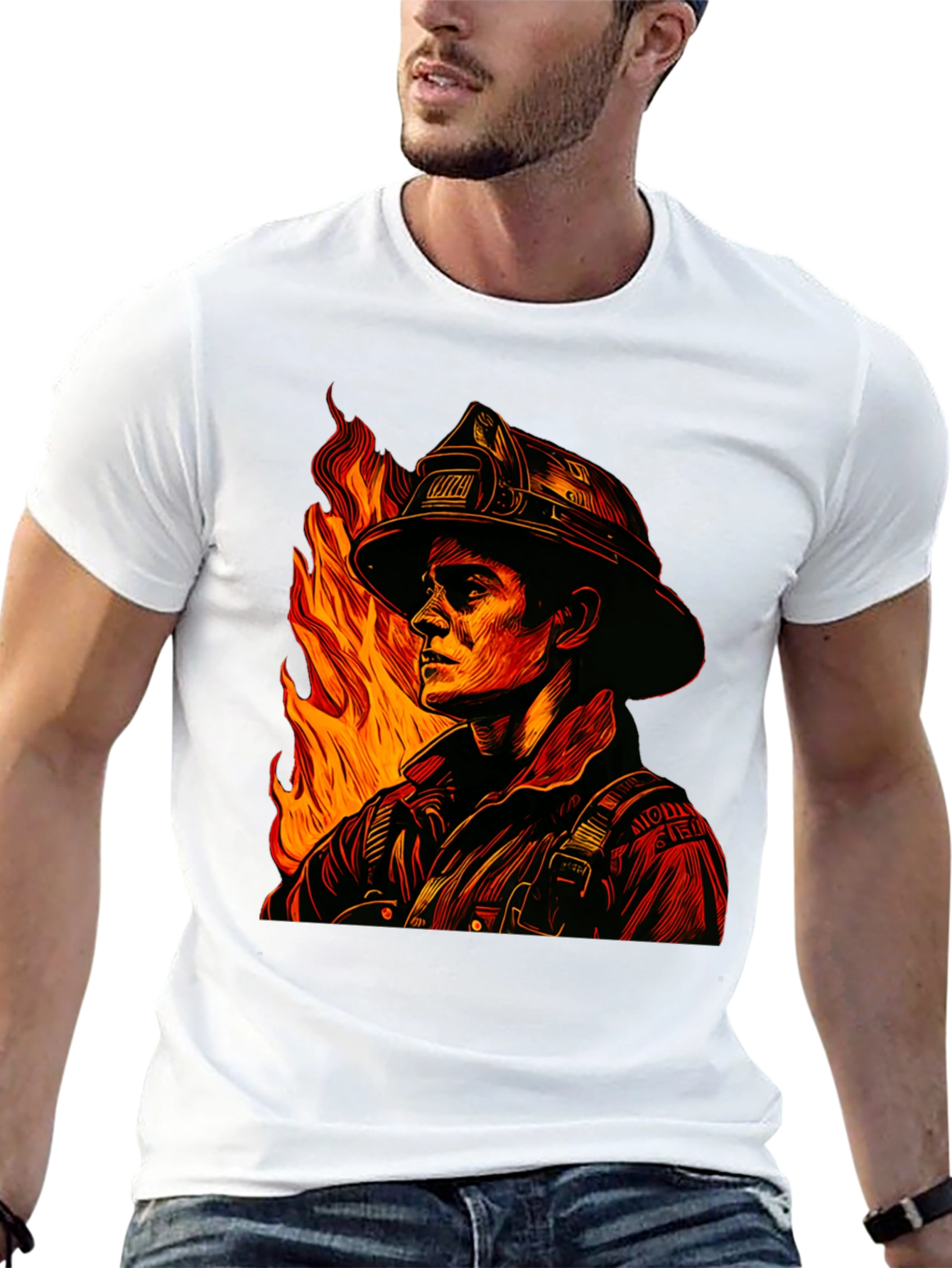 Firefighter Graphic Tee - Heroic Design