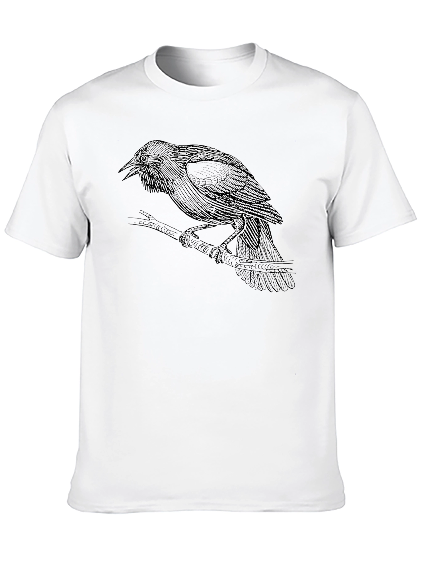 Raven Graphic Tee - Black Cotton T-Shirt