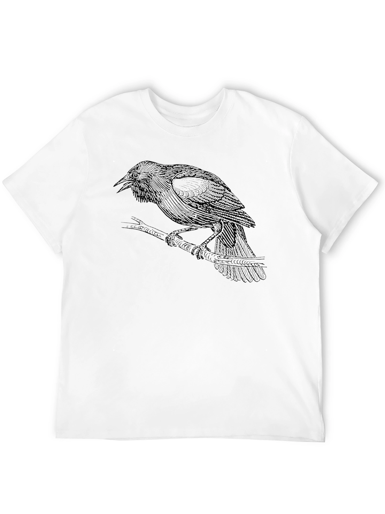 Raven Graphic Tee - Black Cotton T-Shirt