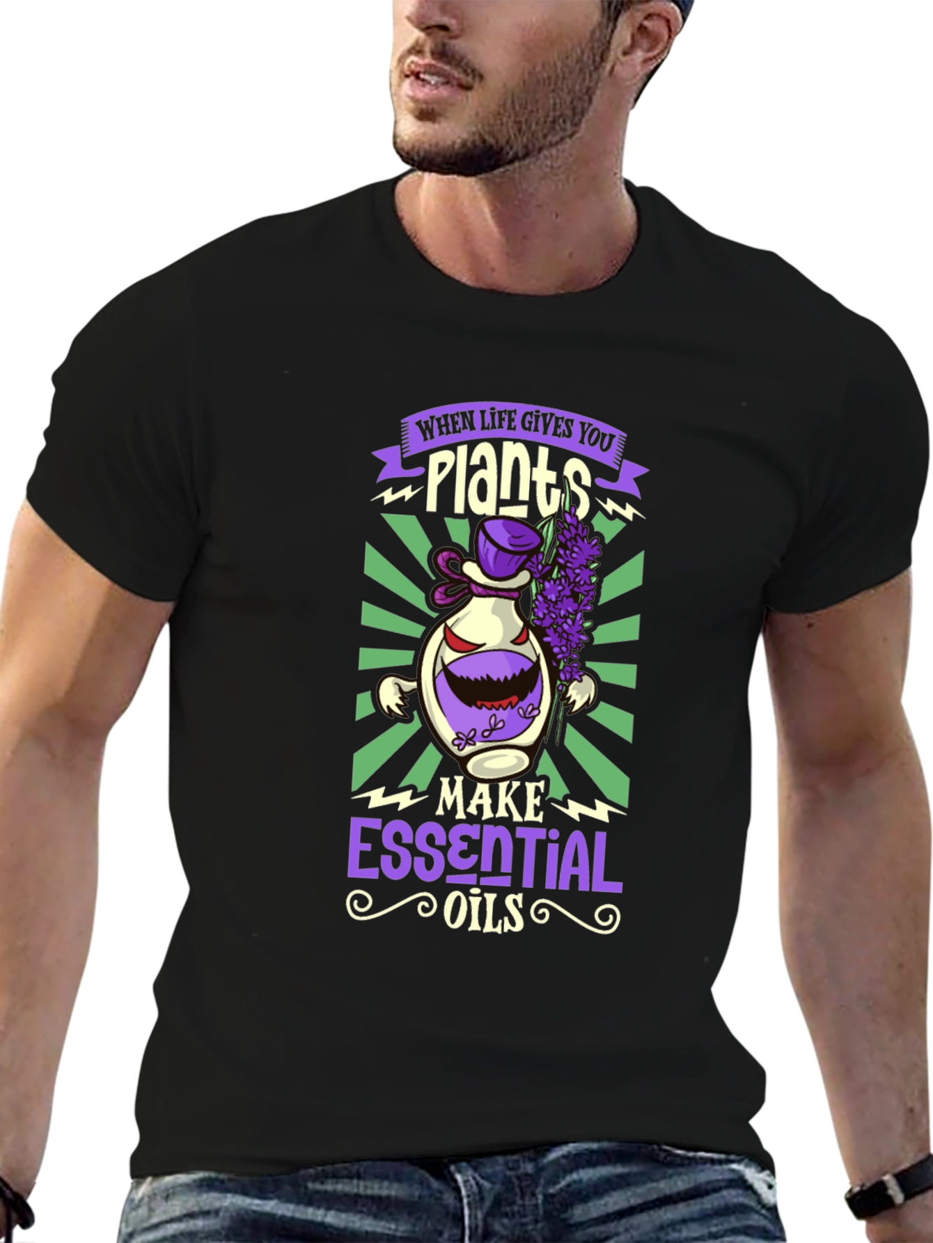 Plants Essential Oils Graphic T-Shirt