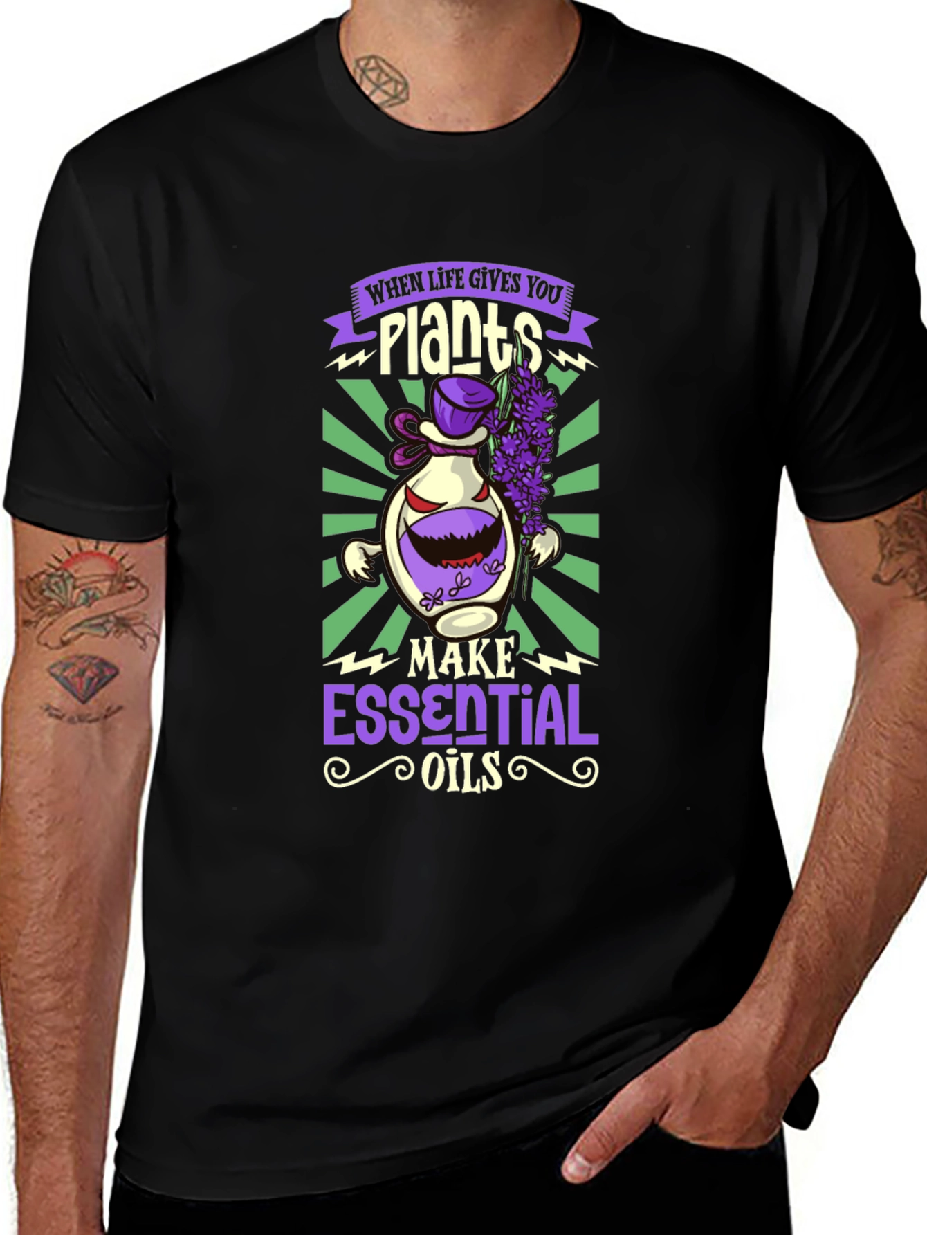 Plants Essential Oils Graphic T-Shirt