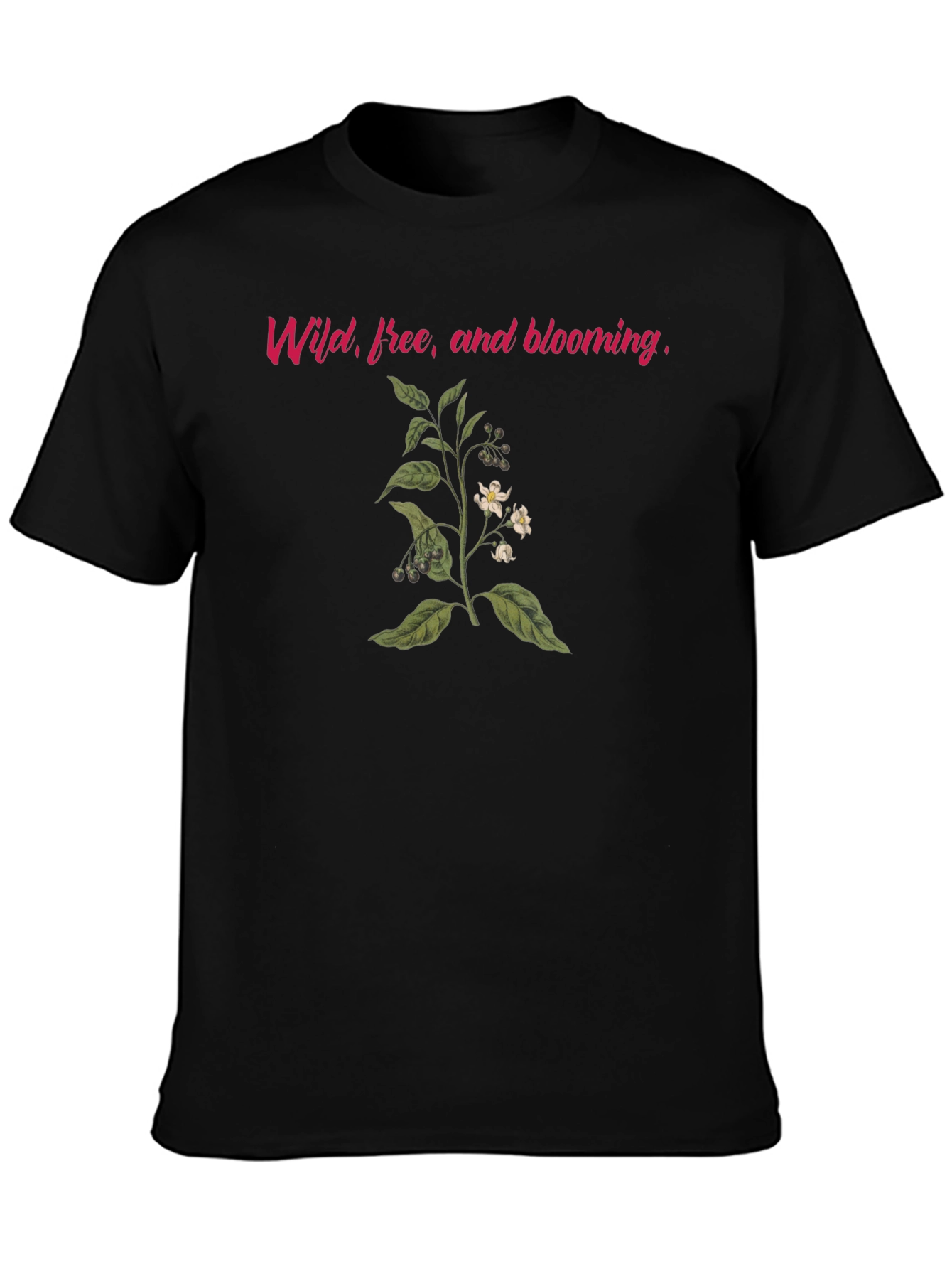 Wild Free & Blooming Black T-Shirt