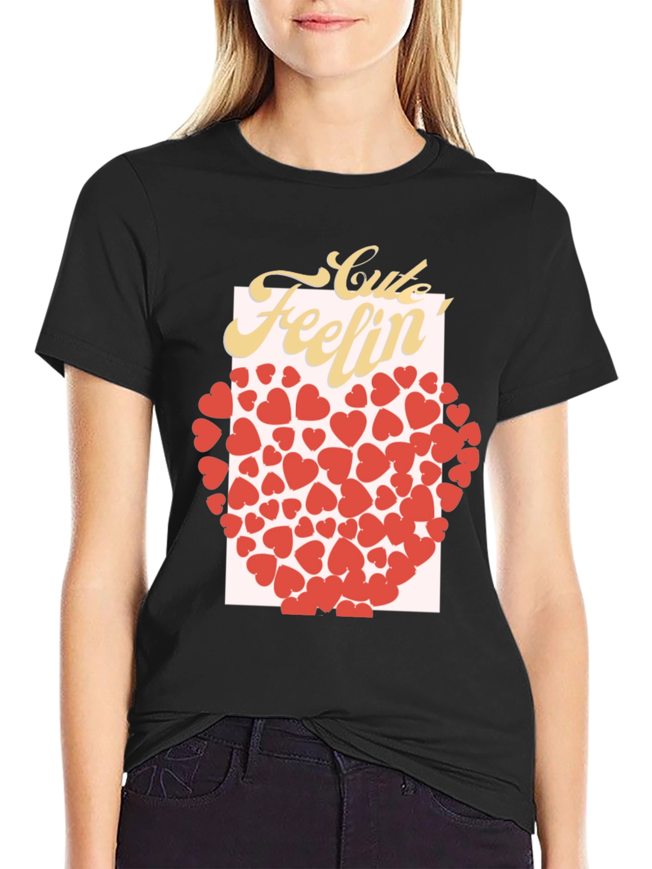 Cute Feelin Heart Graphic T-Shirt