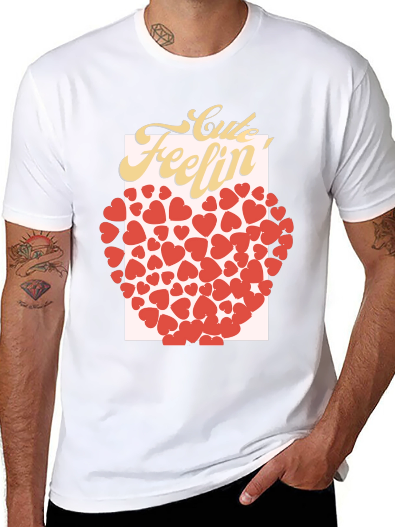 Cute Feelin Heart Graphic T-Shirt