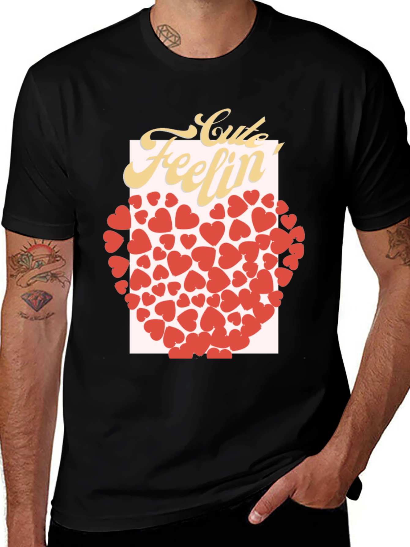 Cute Feelin Heart Graphic T-Shirt
