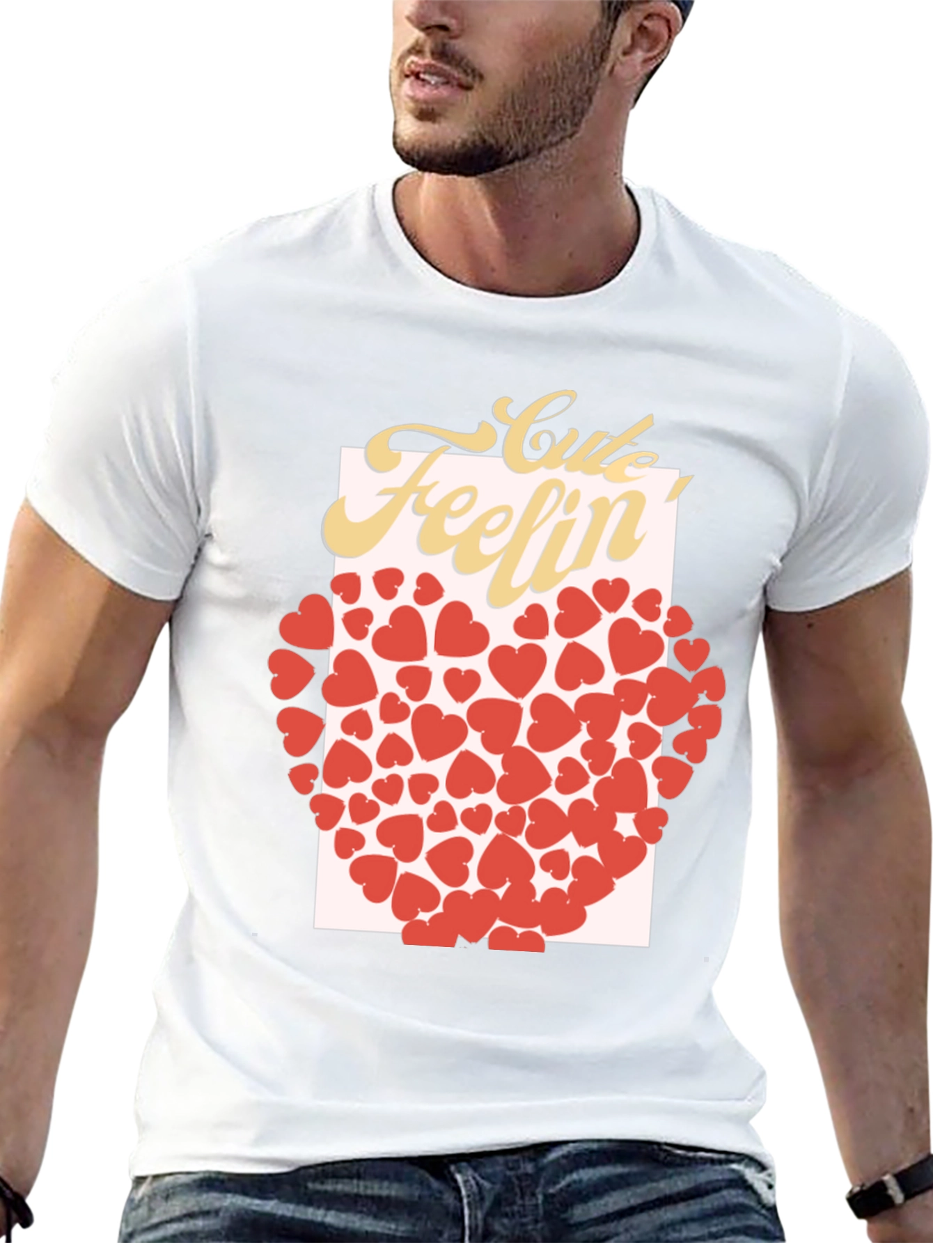 Cute Feelin Heart Graphic T-Shirt