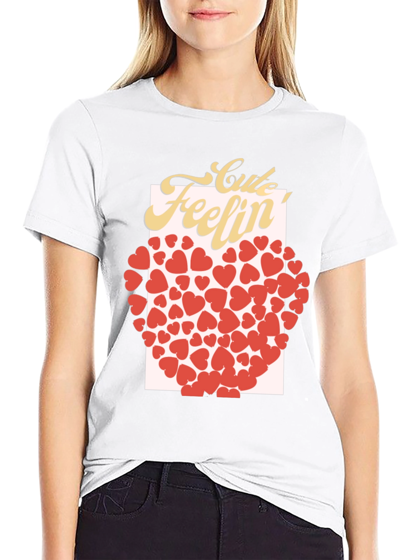 Cute Feelin Heart Graphic T-Shirt