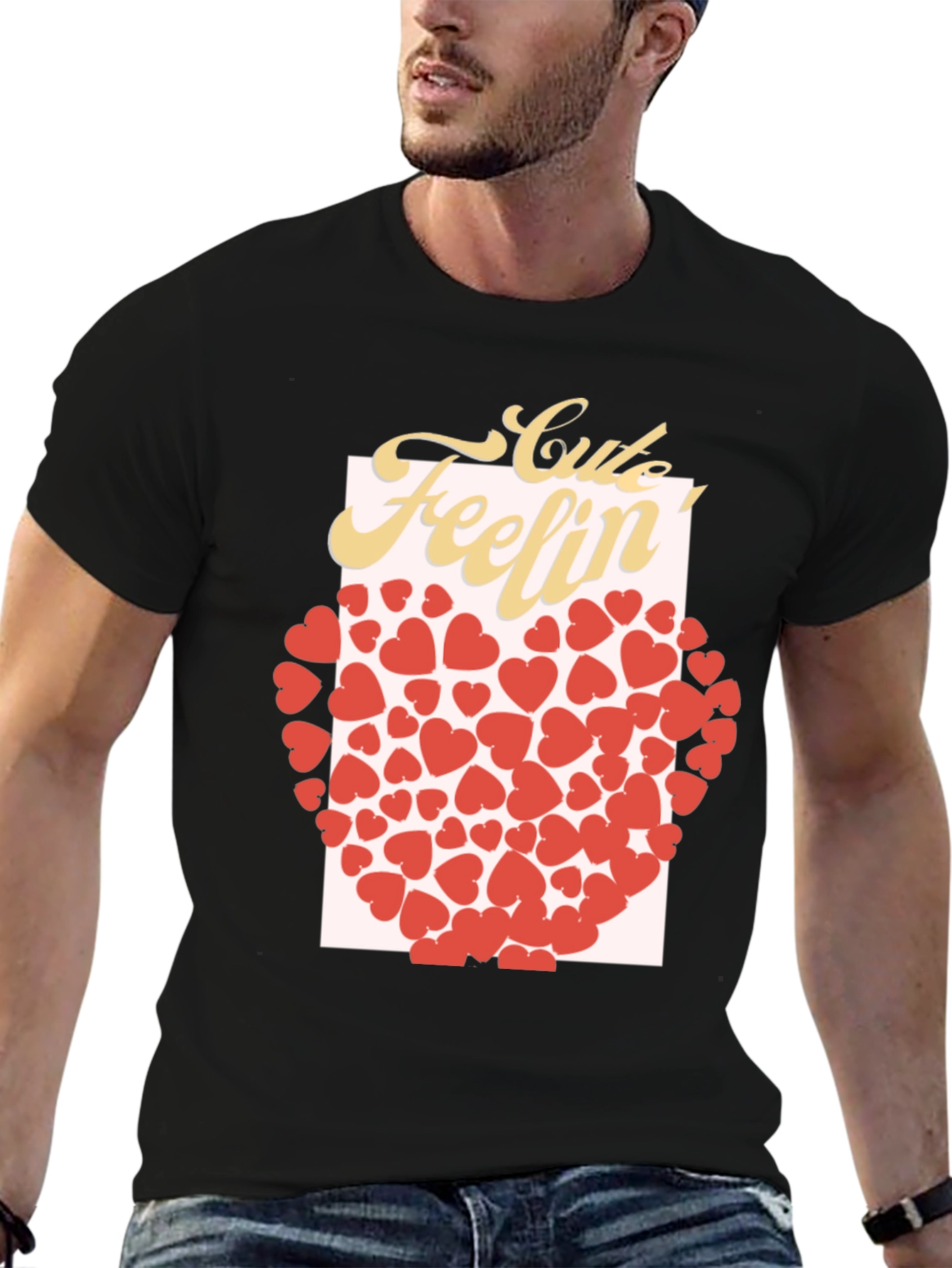Cute Feelin Heart Graphic T-Shirt