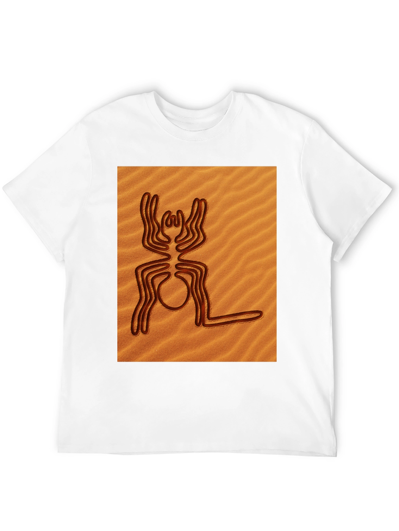Nazca Lines Spider Graphic Tee - Unique Art Shirt