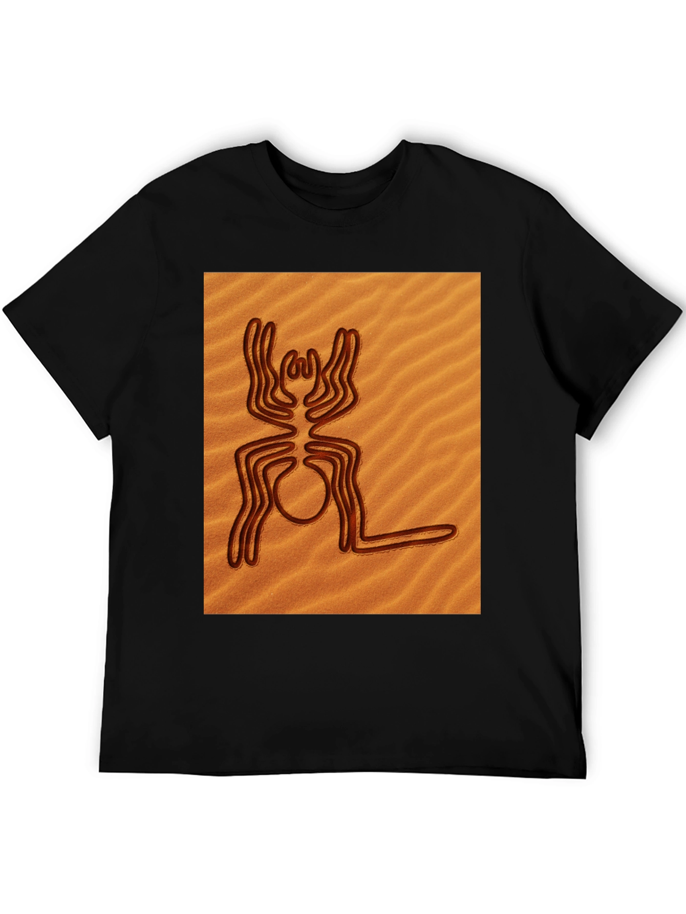 Nazca Lines Spider Graphic Tee - Unique Art Shirt