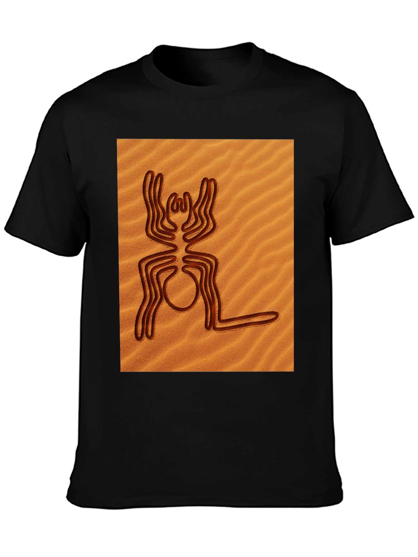 Nazca Lines Spider Graphic Tee - Unique Art Shirt