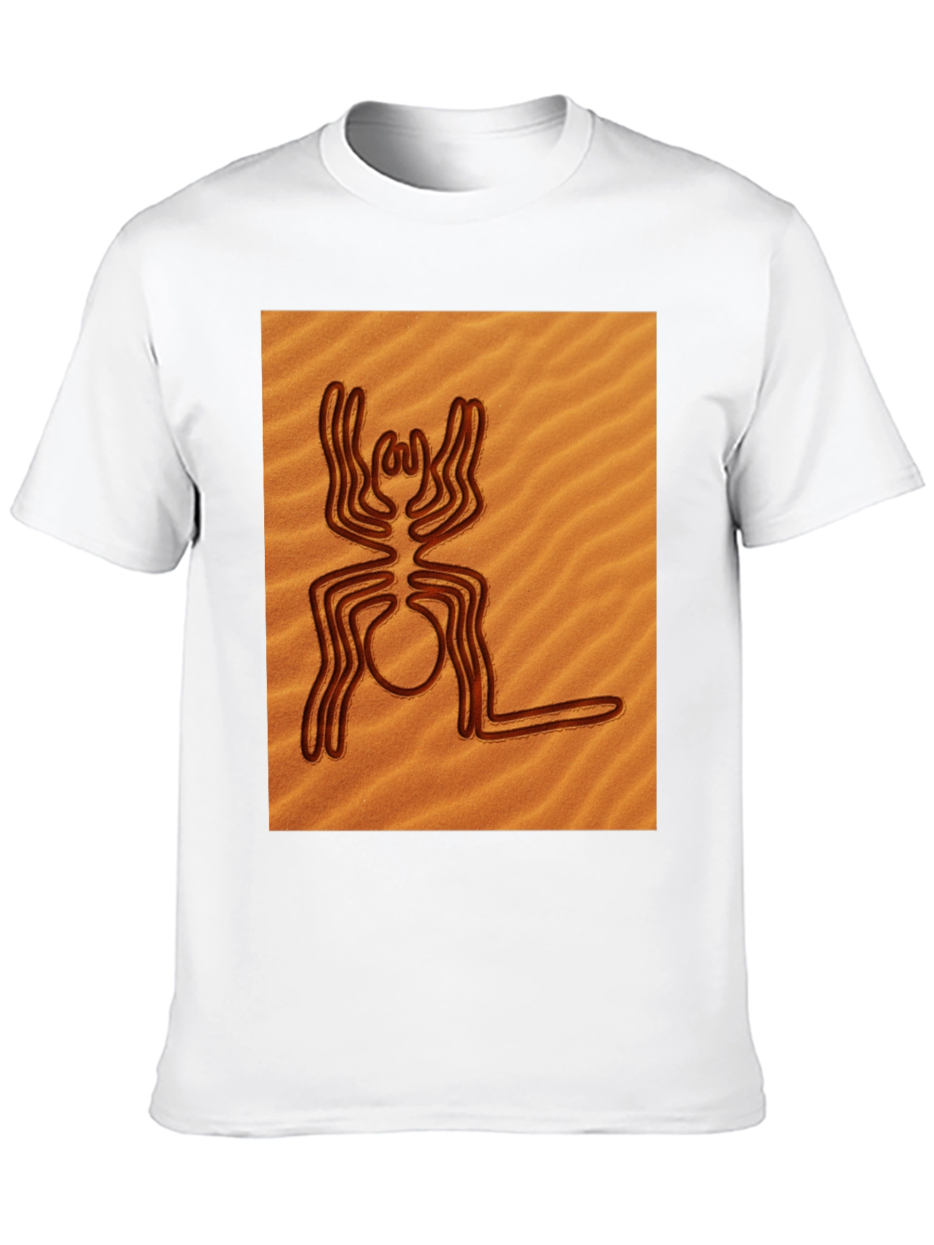Nazca Lines Spider Graphic Tee - Unique Art Shirt