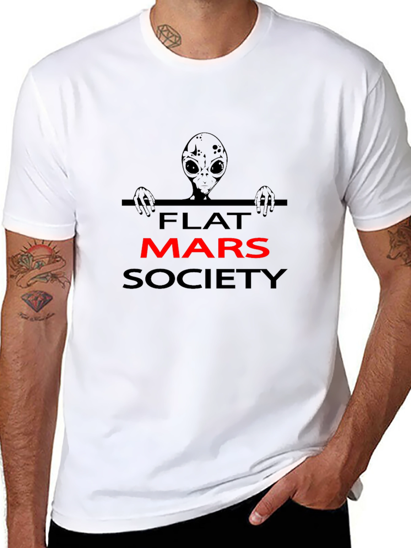 Flat Mars Society T-Shirt - Alien Conspiracy Tee