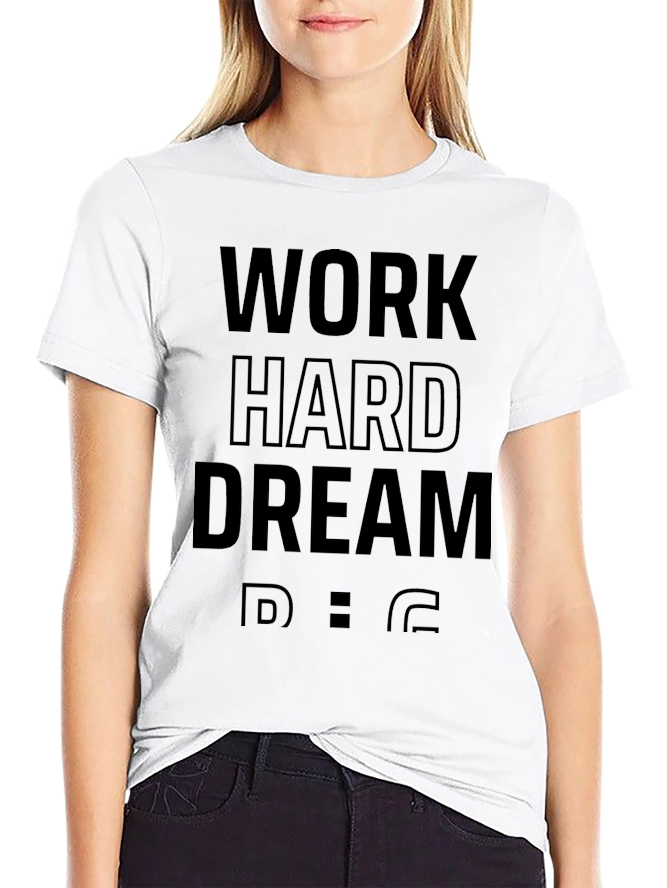 Work Hard Dream Big Mens Black T-Shirt