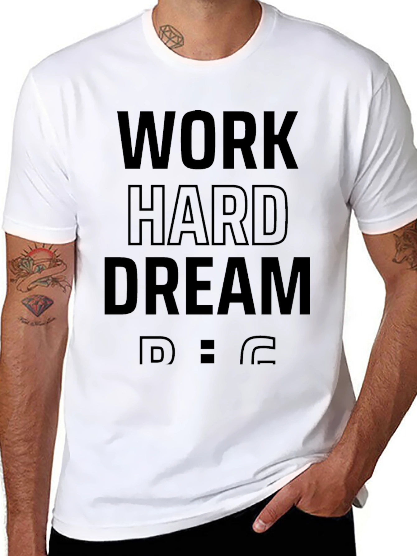 Work Hard Dream Big Mens Black T-Shirt