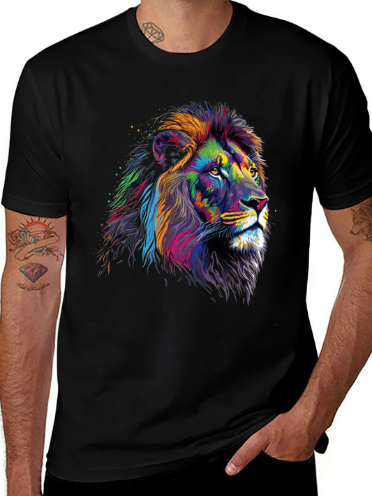 Vibrant Lion Graphic Tee - Bold Statement T-Shirt