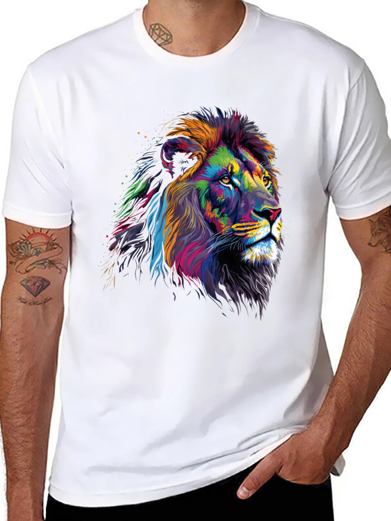 Vibrant Lion Graphic Tee - Bold Statement T-Shirt