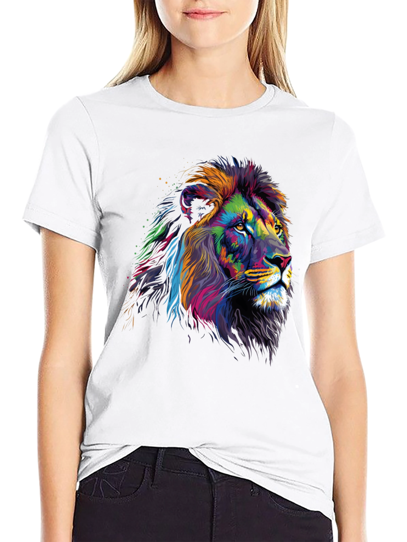 Vibrant Lion Graphic Tee - Bold Statement T-Shirt