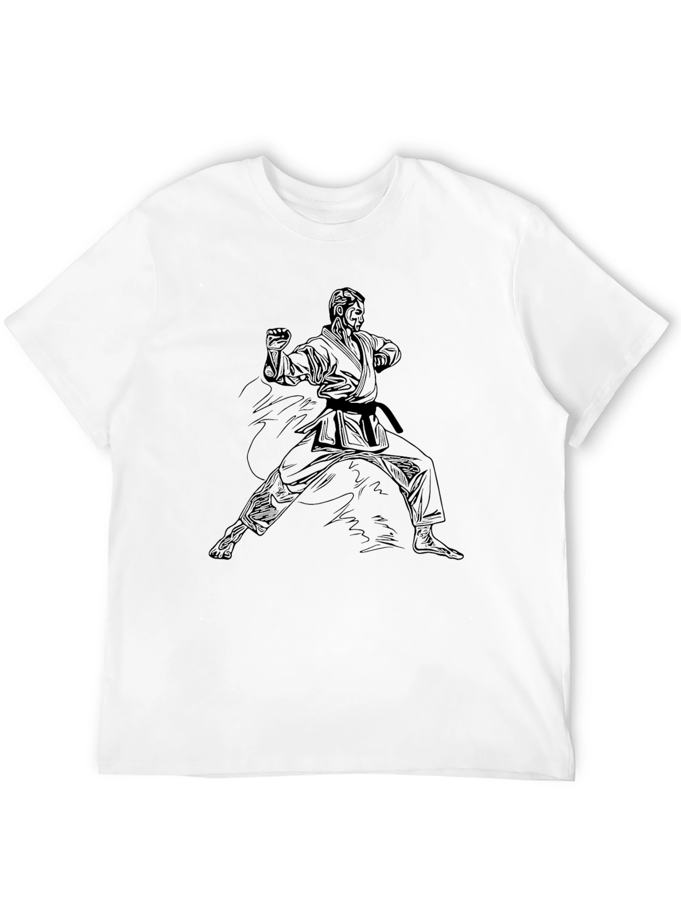Karate Stance Graphic Black T-Shirt