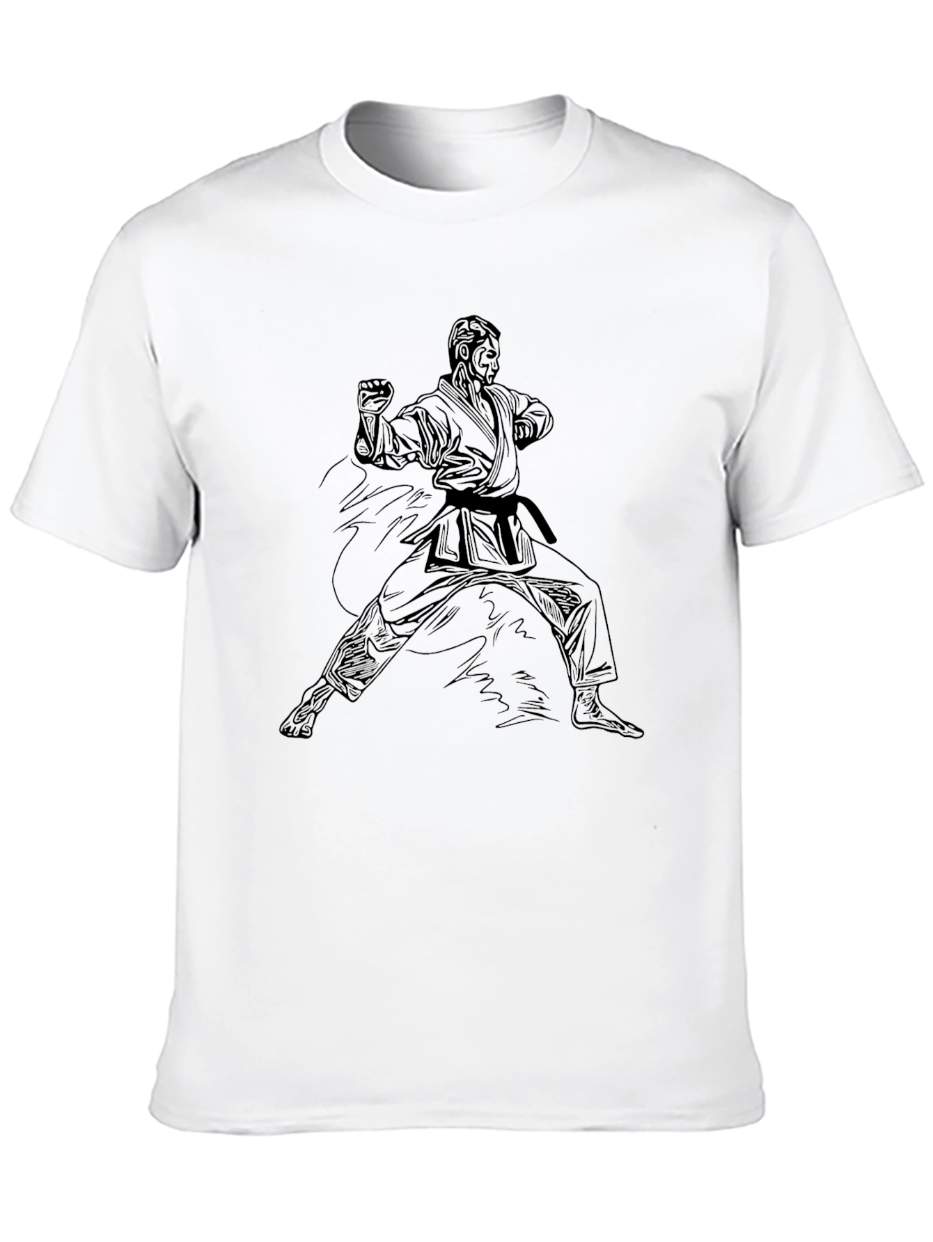 Karate Stance Graphic Black T-Shirt