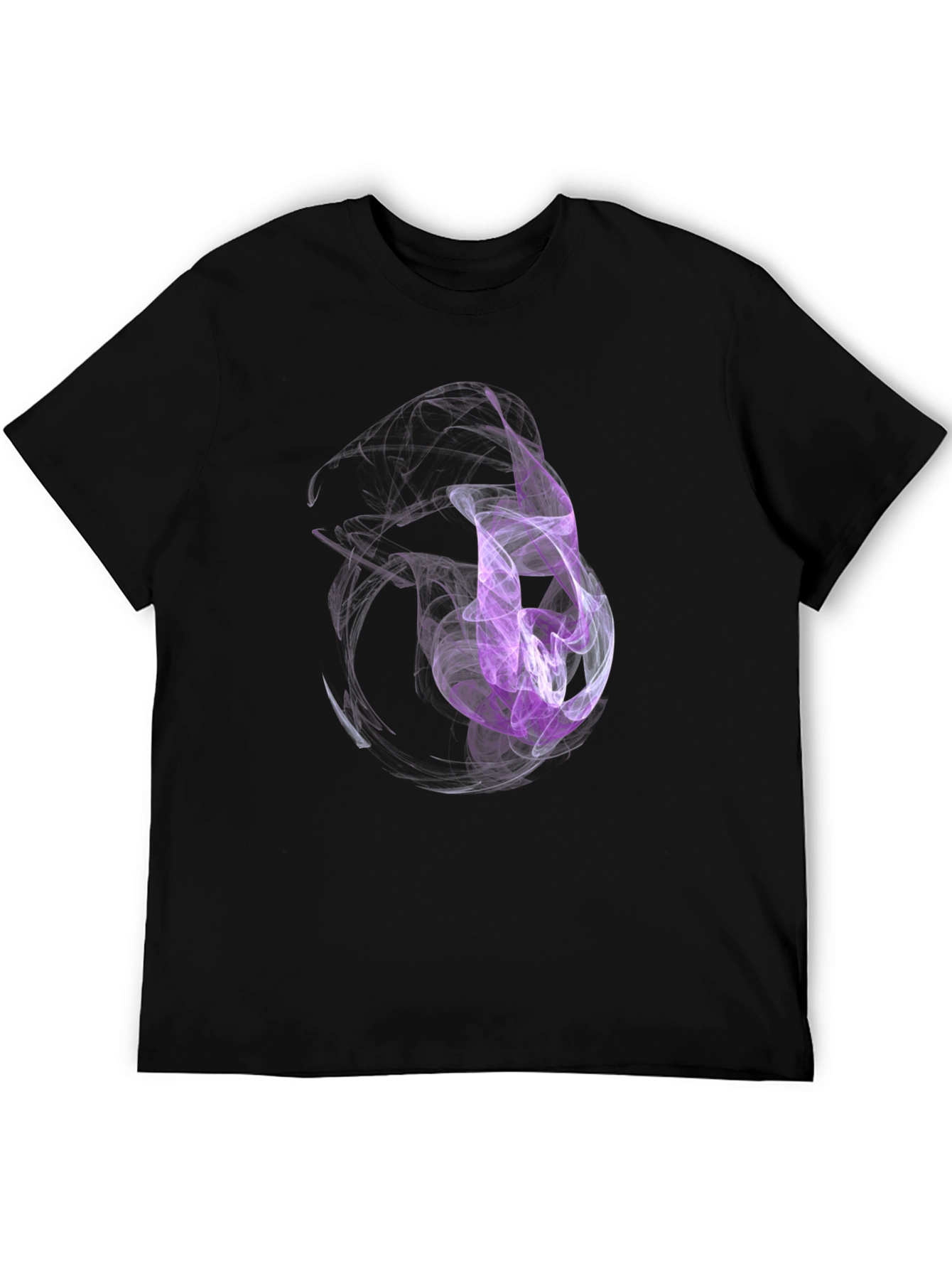 Abstract Smoke Design Black T-Shirt