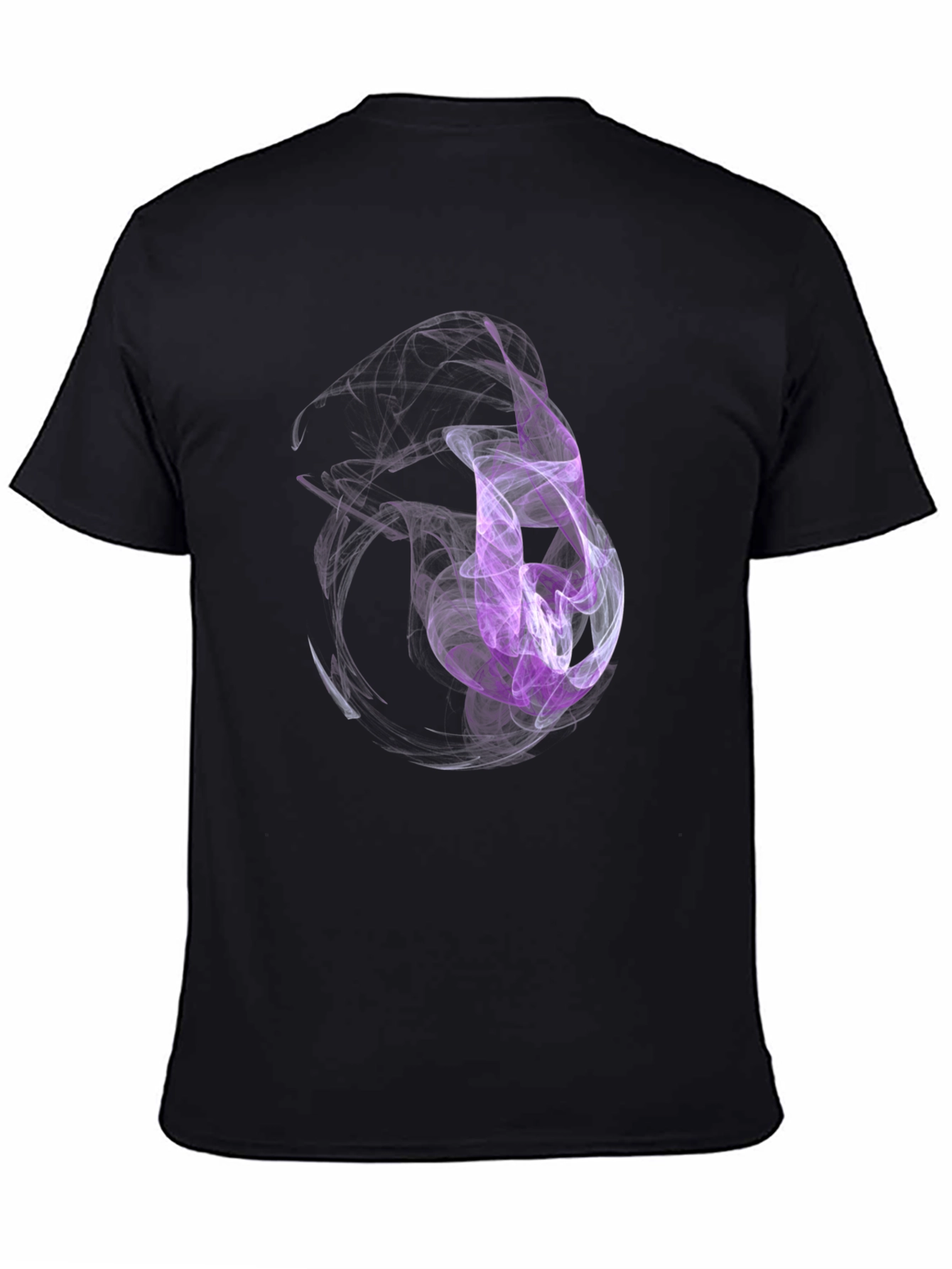 Abstract Smoke Design Black T-Shirt