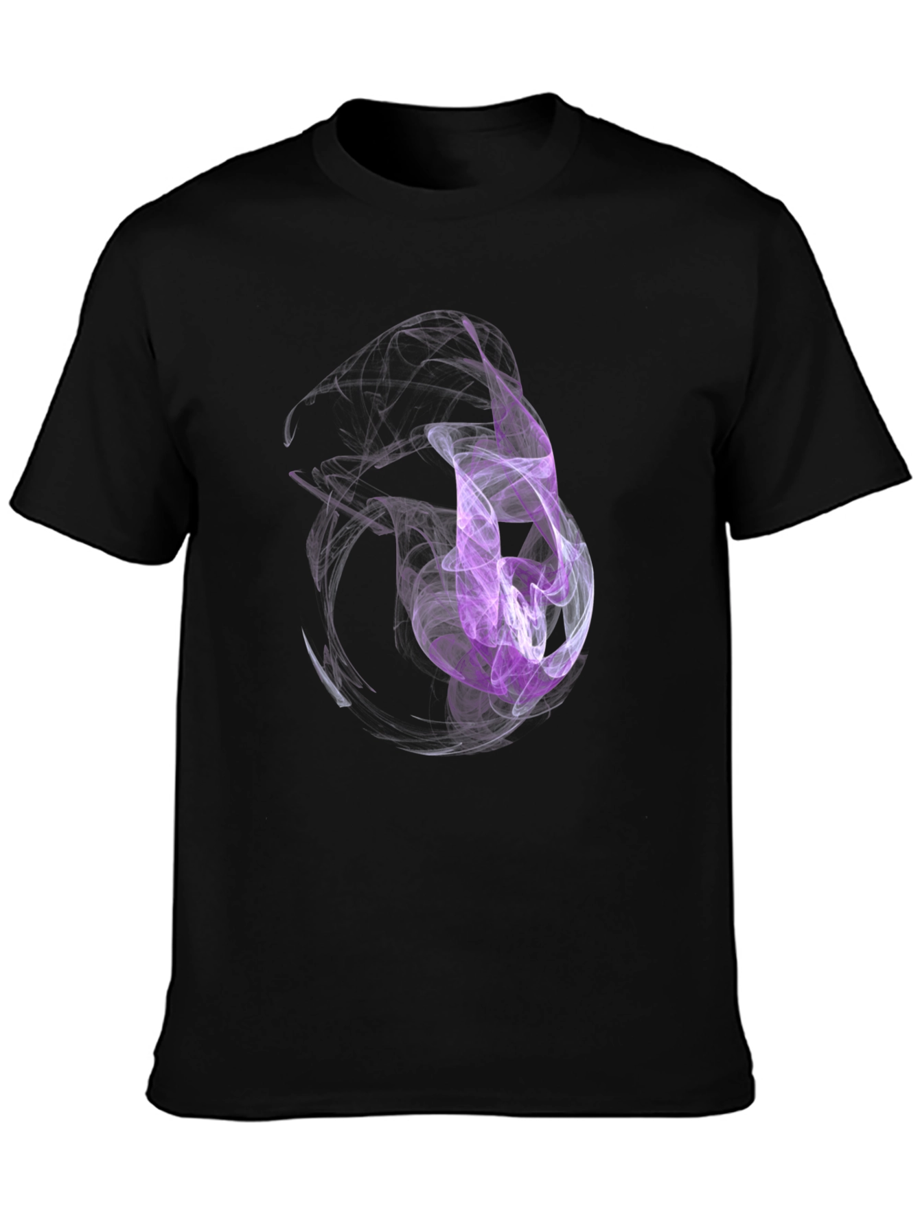 Abstract Smoke Design Black T-Shirt