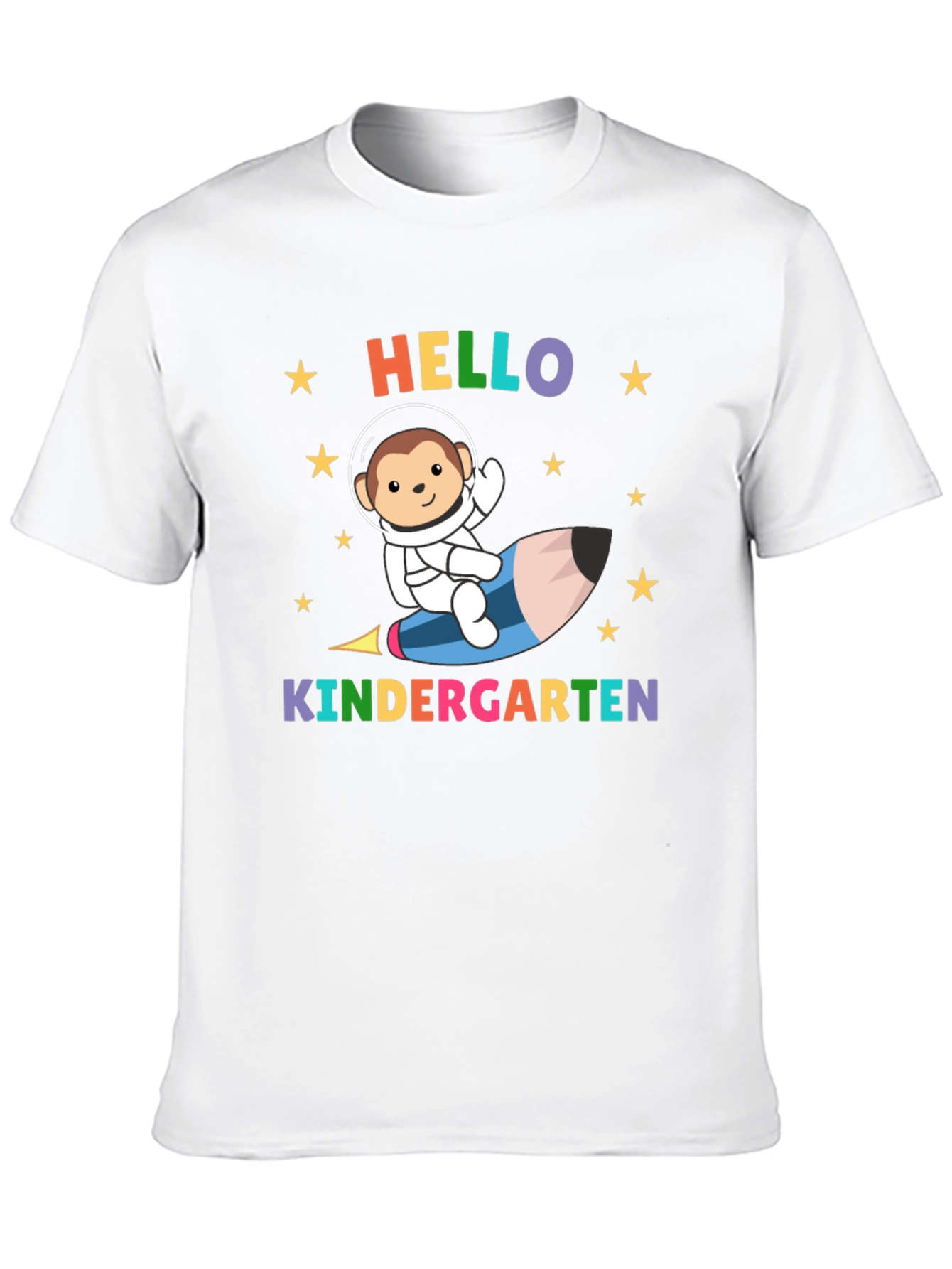 Hello Kindergarten Monkey Astronaut T-Shirt