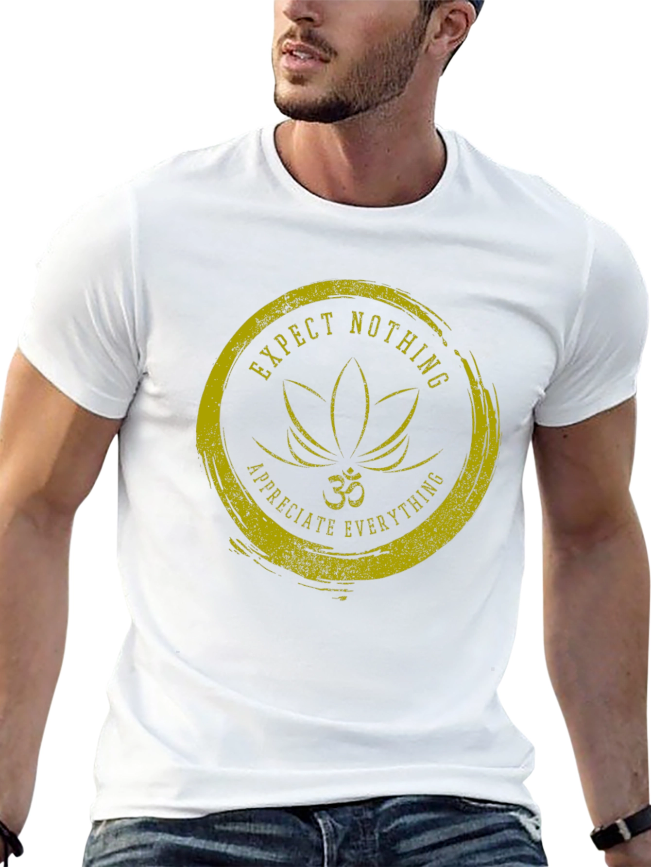 Expect Nothing T-Shirt: Om Lotus Graphic Tee