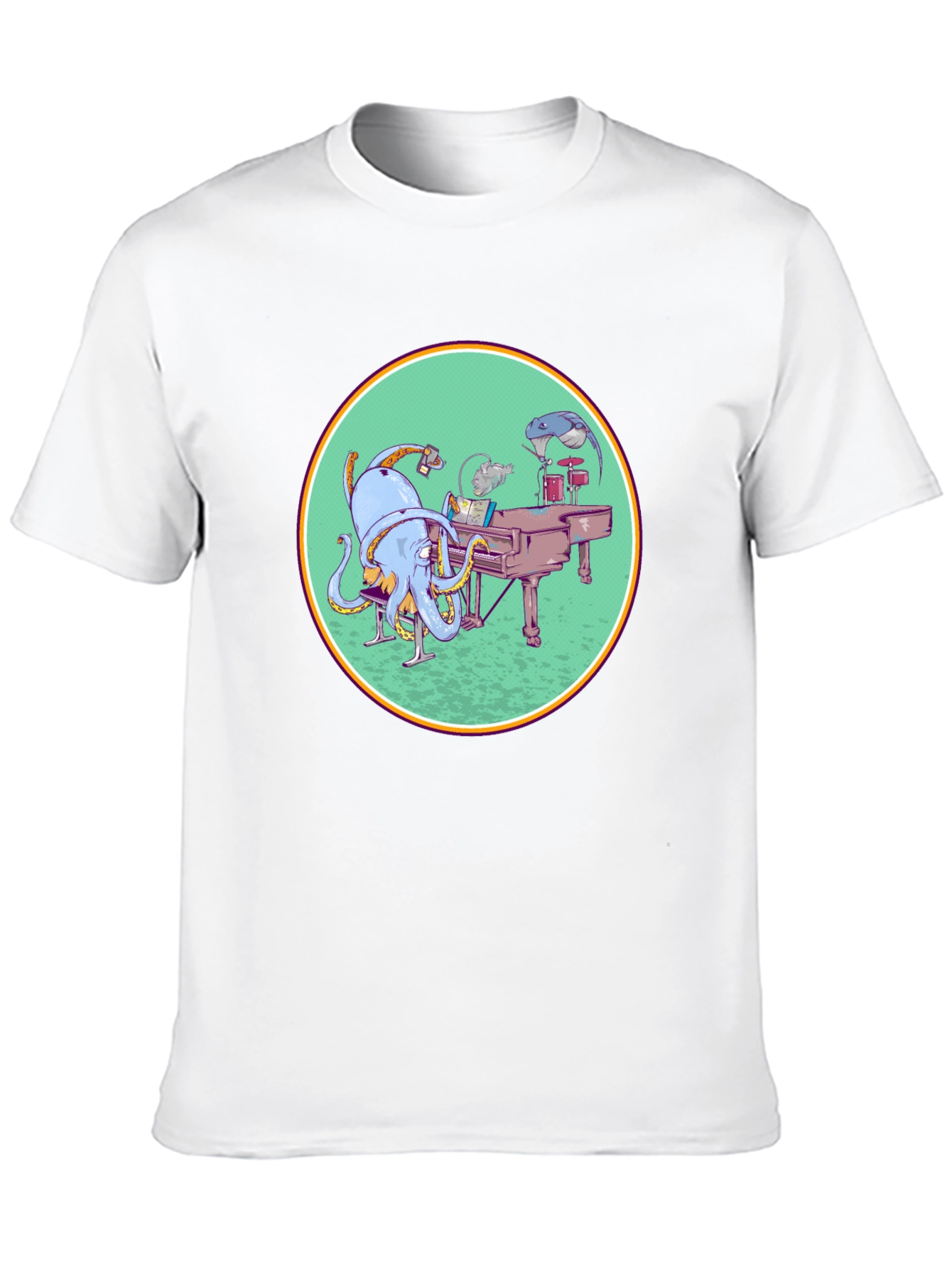 Octopus Musician Graphic Tee - Cool Black T-Shirt