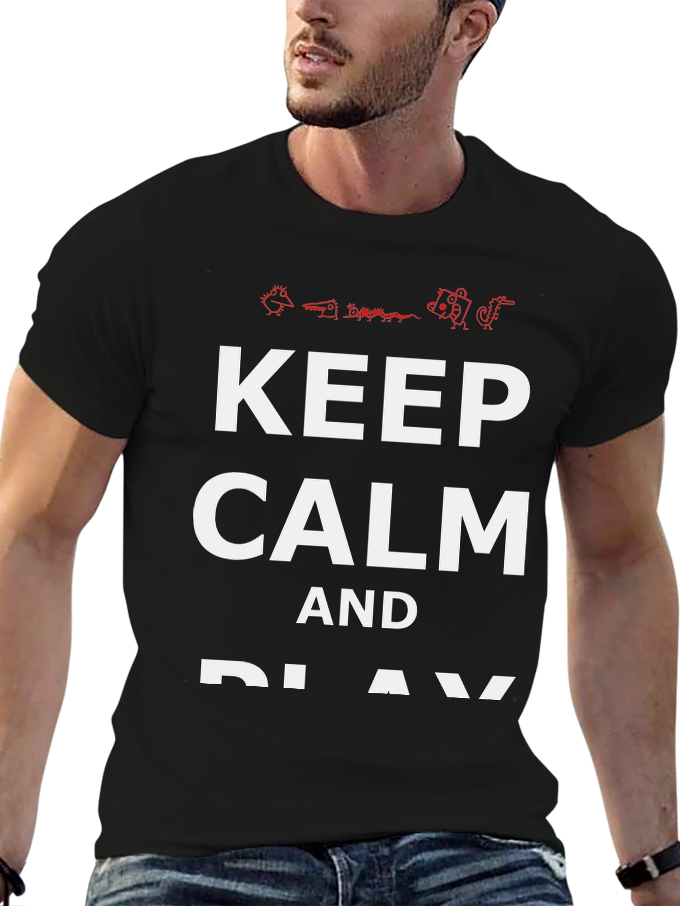 Keep Calm and Play T-Shirt - Black Cotton Tee