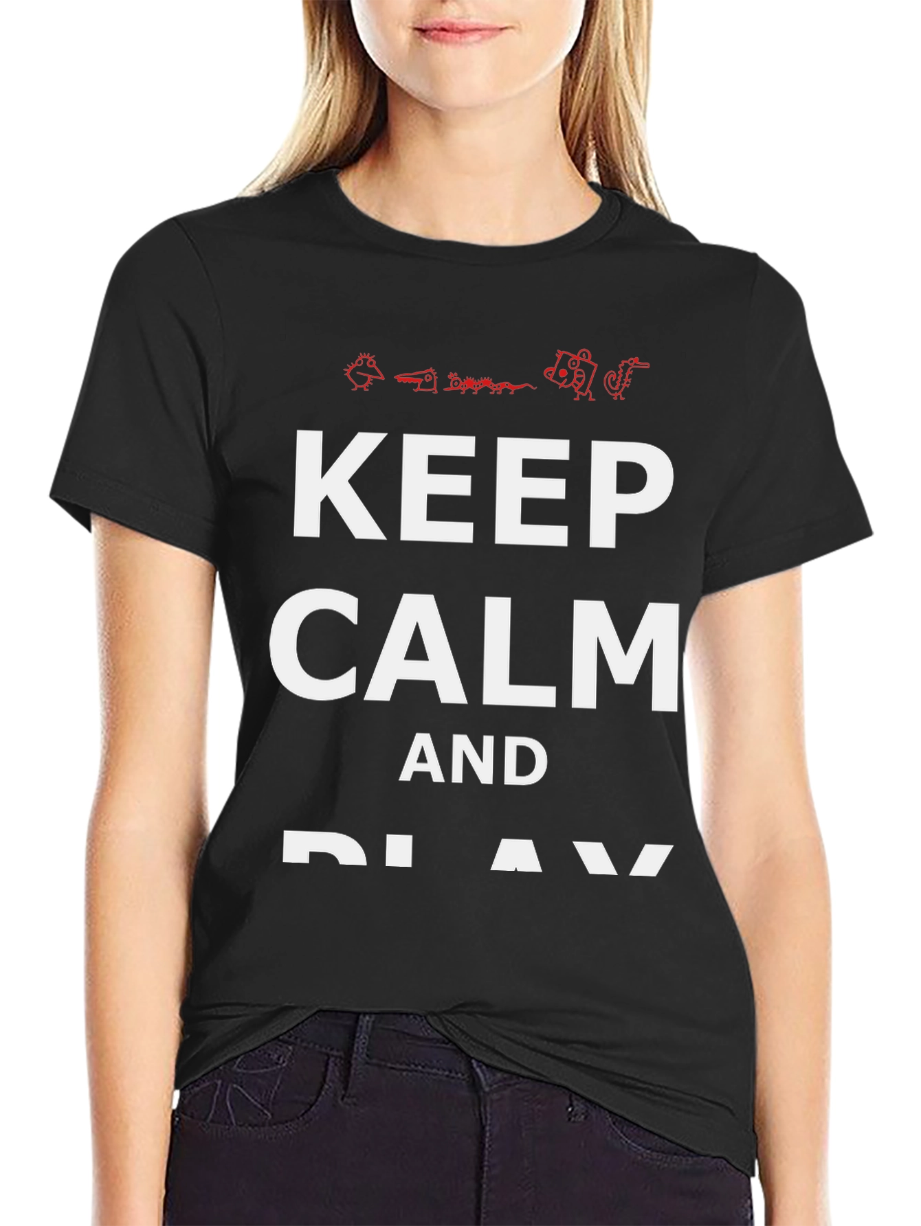 Keep Calm and Play T-Shirt - Black Cotton Tee