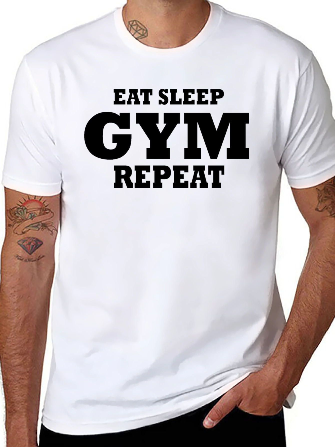 Eat Sleep Gym Repeat T-Shirt - Black