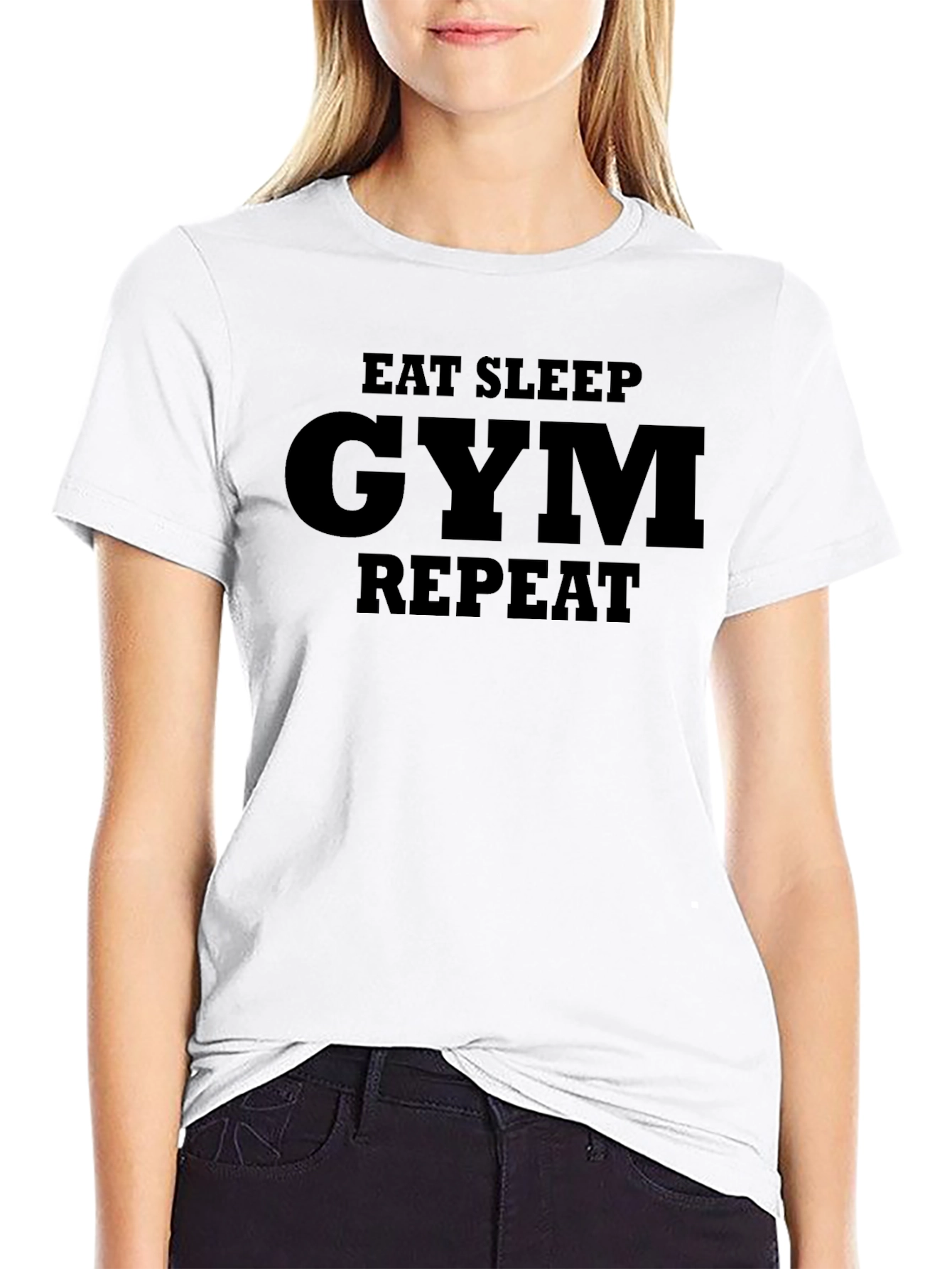Eat Sleep Gym Repeat T-Shirt - Black