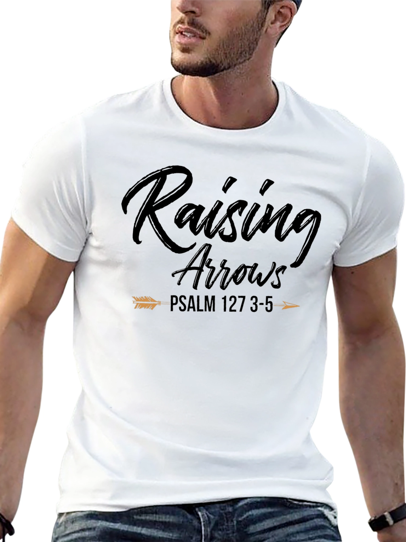 Raising Arrows Black T-Shirt Psalm 127