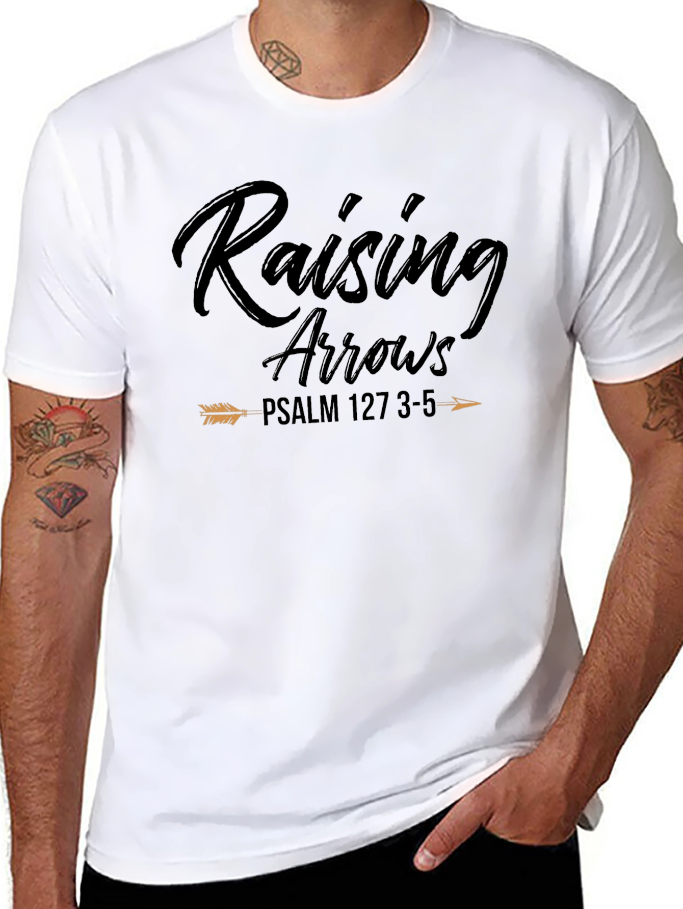 Raising Arrows Black T-Shirt Psalm 127