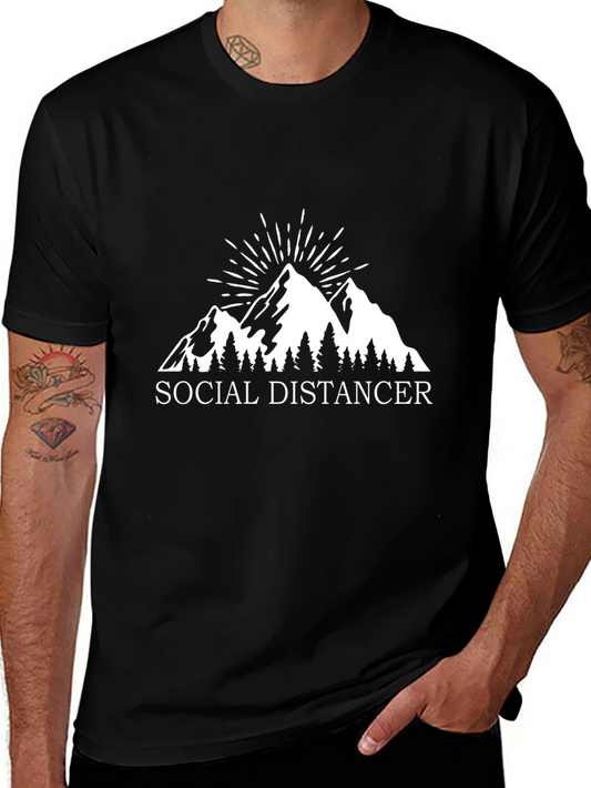 Social Distancer Graphic Tee - Mountain Design