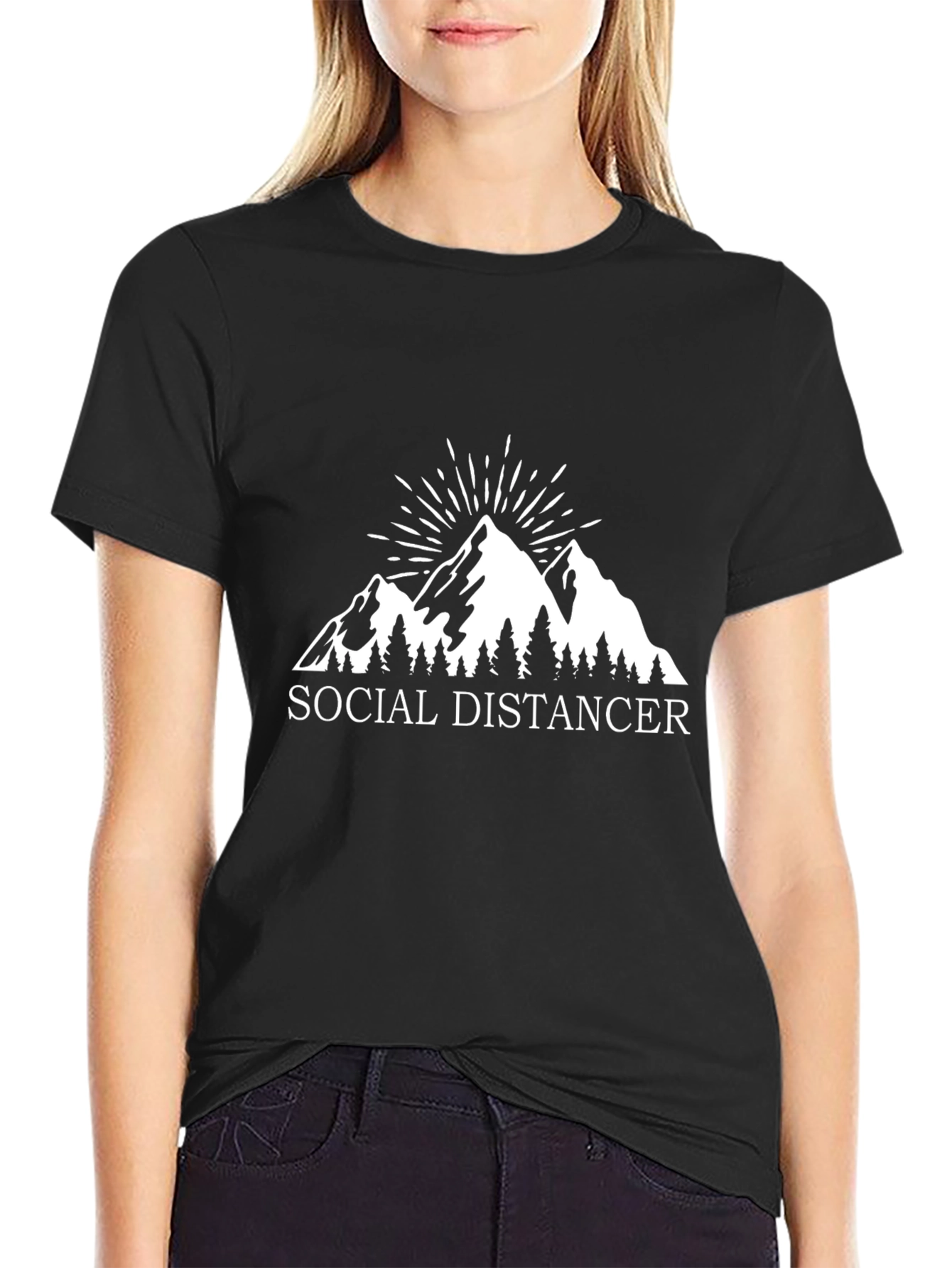 Social Distancer Graphic Tee - Mountain Design