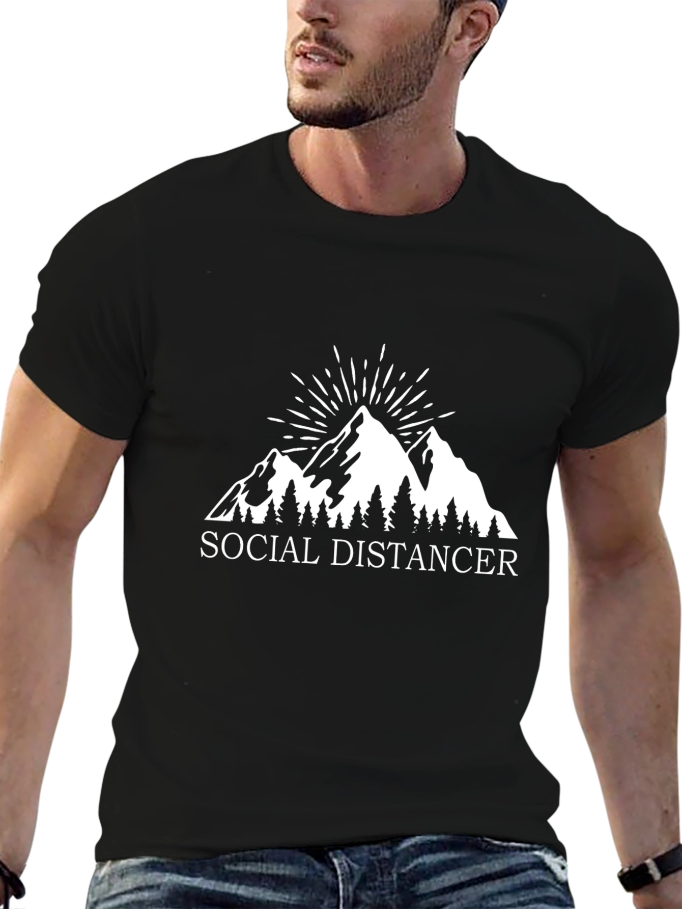 Social Distancer Graphic Tee - Mountain Design
