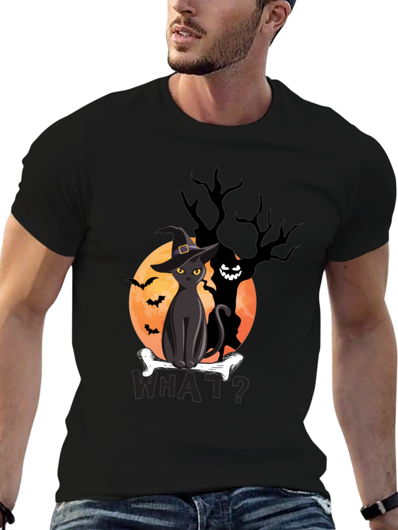 Halloween Cat T-Shirt - Spooky Graphic Tee
