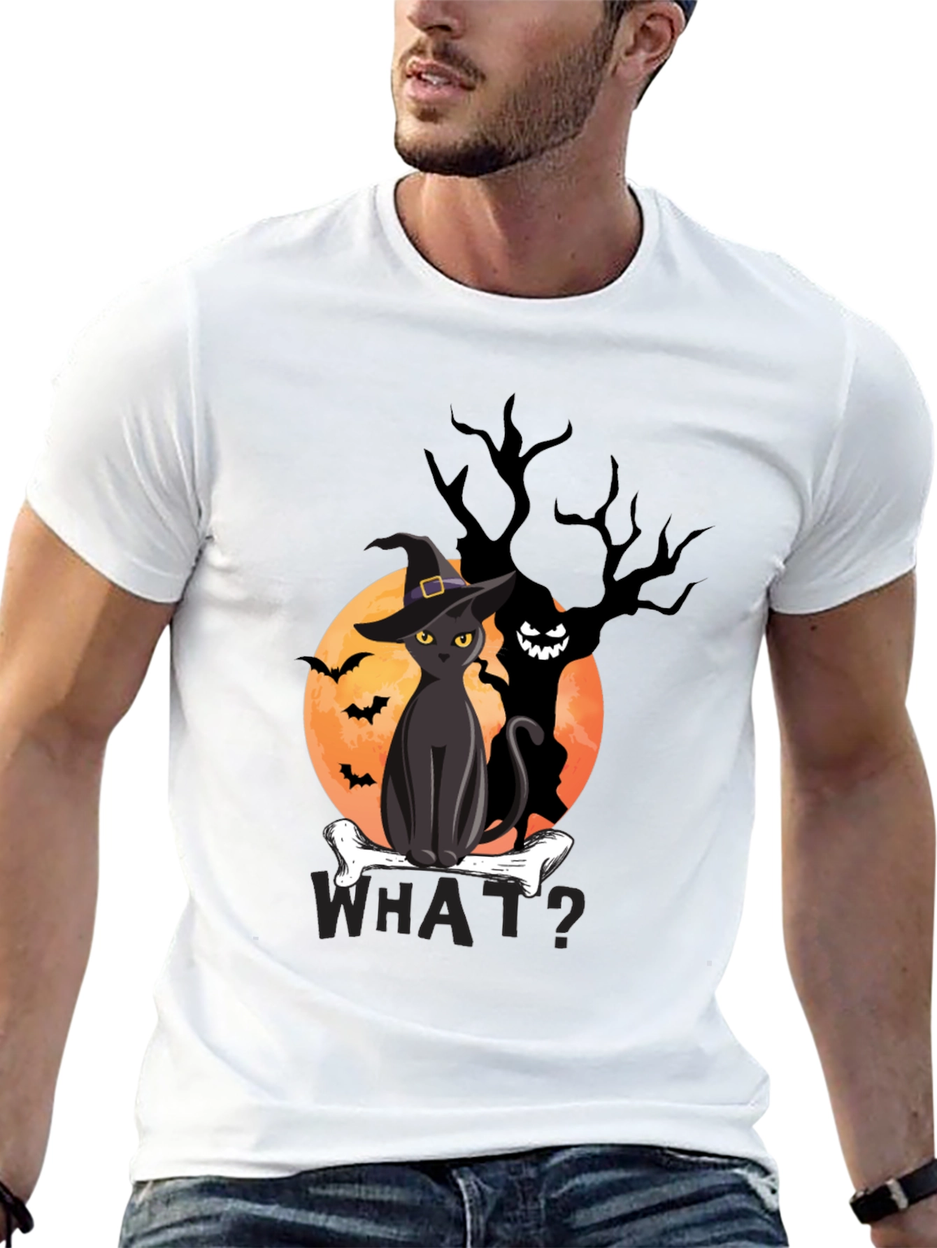 Halloween Cat T-Shirt - Spooky Graphic Tee