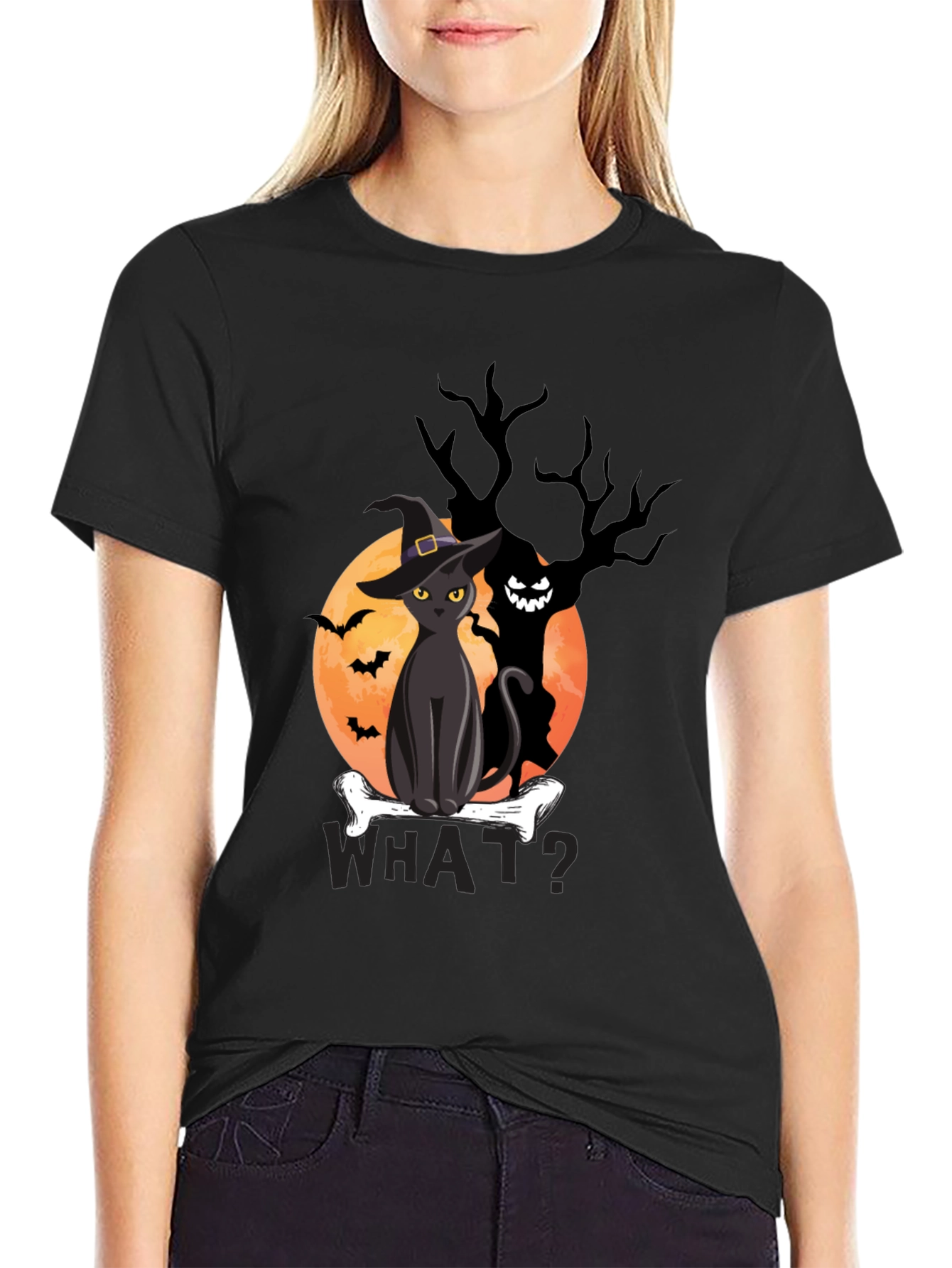 Halloween Cat T-Shirt - Spooky Graphic Tee